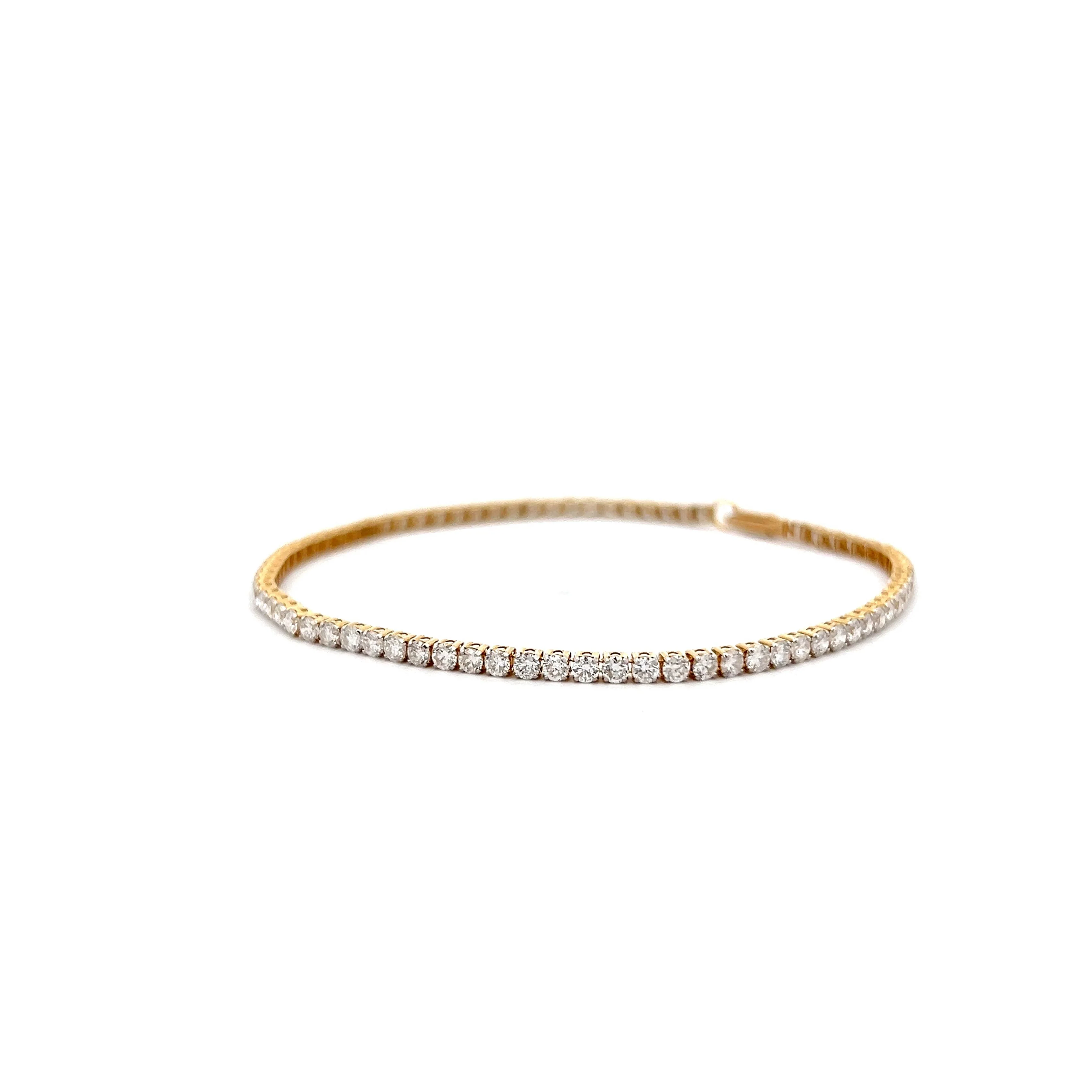3.50 Brilliant Diamond Tennis Bracelet in 14k Yellow Gold - Image 2