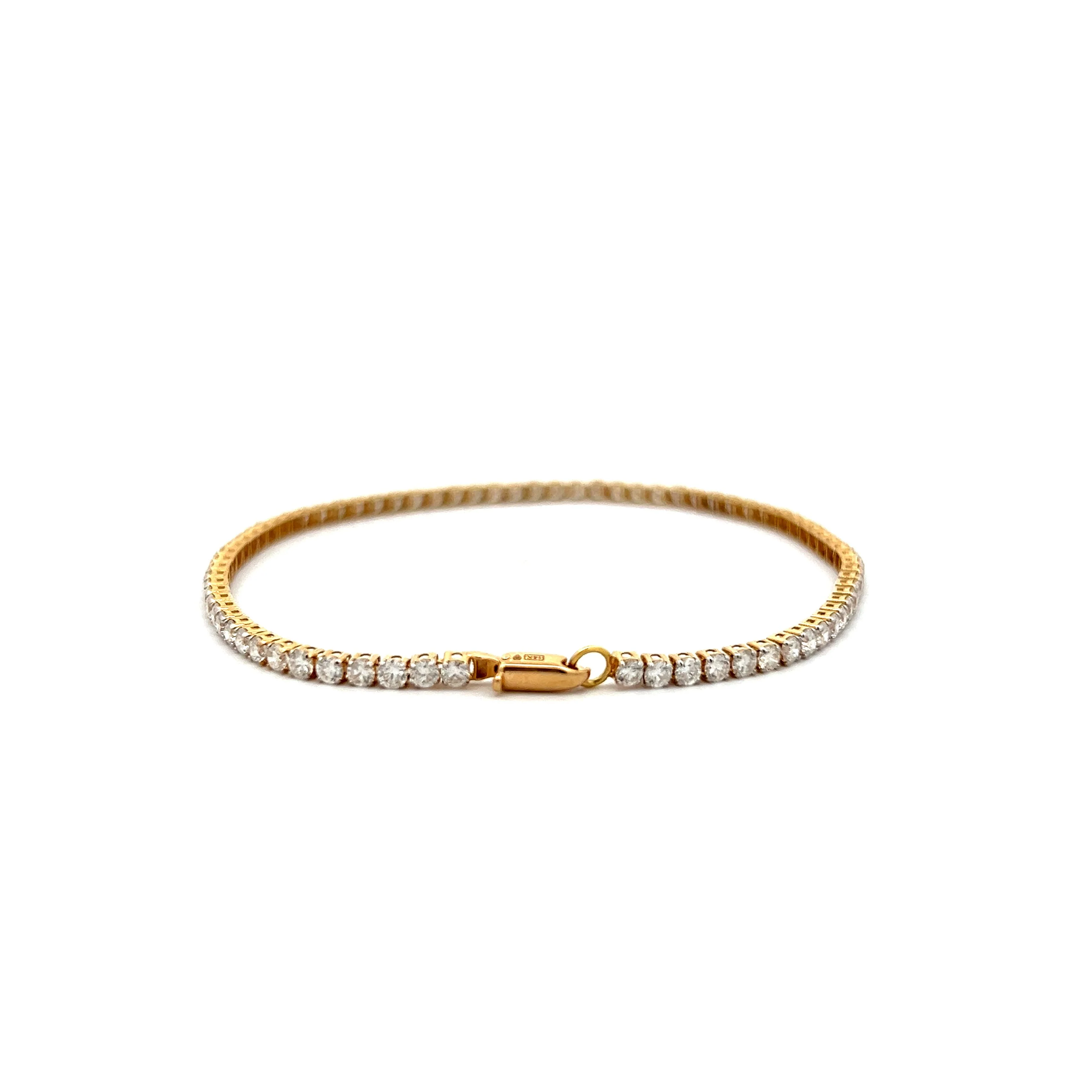 3.50 Brilliant Diamond Tennis Bracelet in 14k Yellow Gold - Image 3
