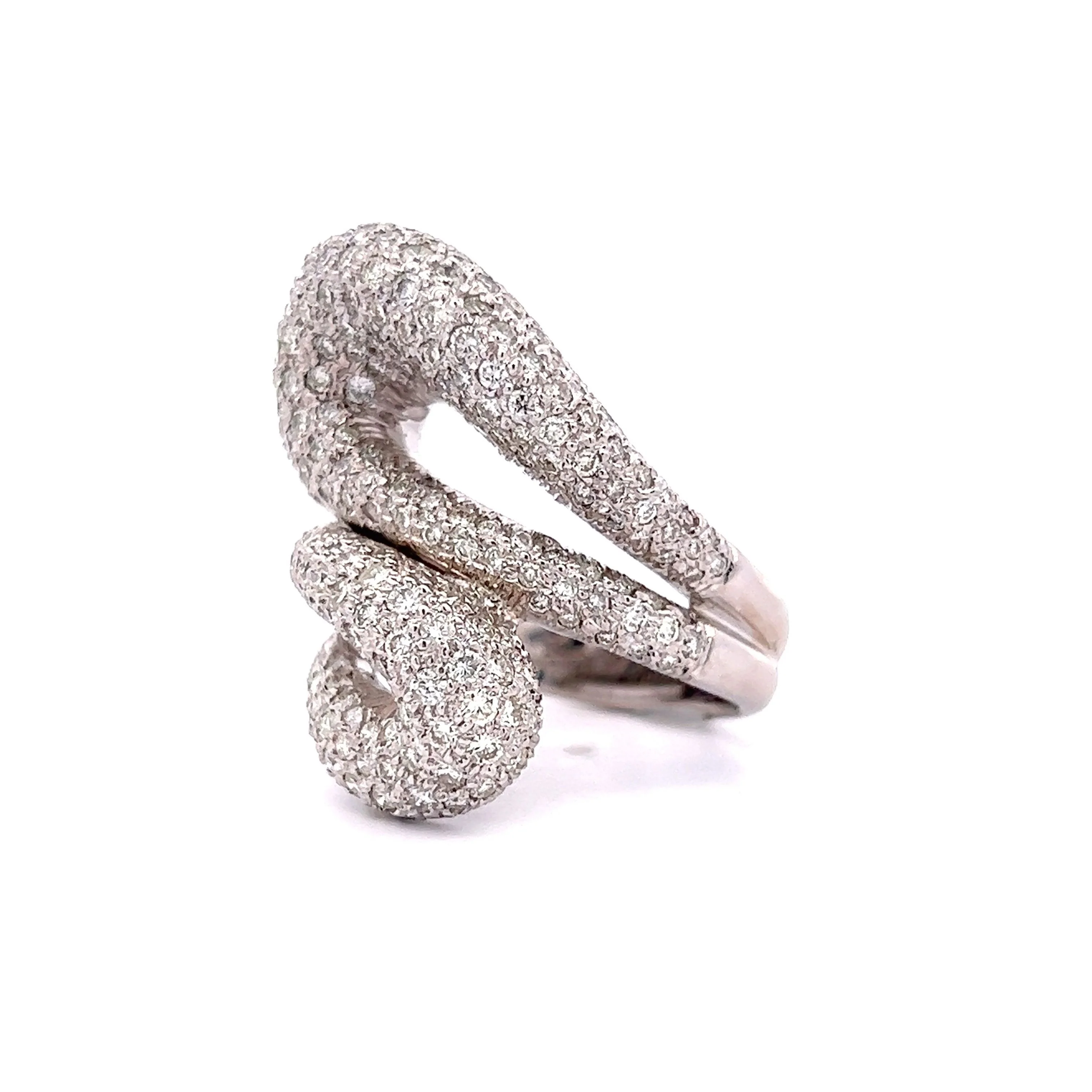 3.50 Pave Diamond Right Hand Ring in 14k White Gold - Image 2