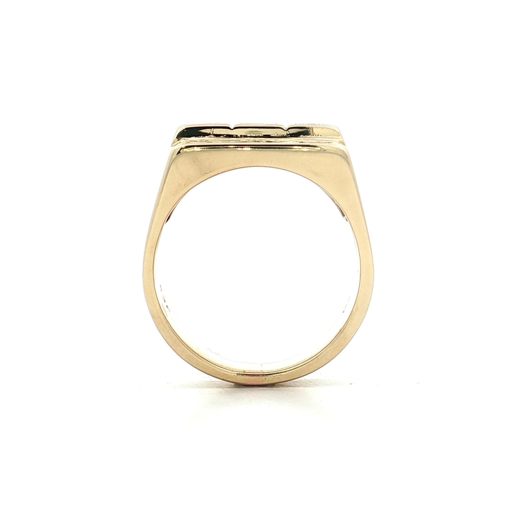 3.53 Mens Princess Cut Diamond Ring 14k Yellow Gold - Image 4