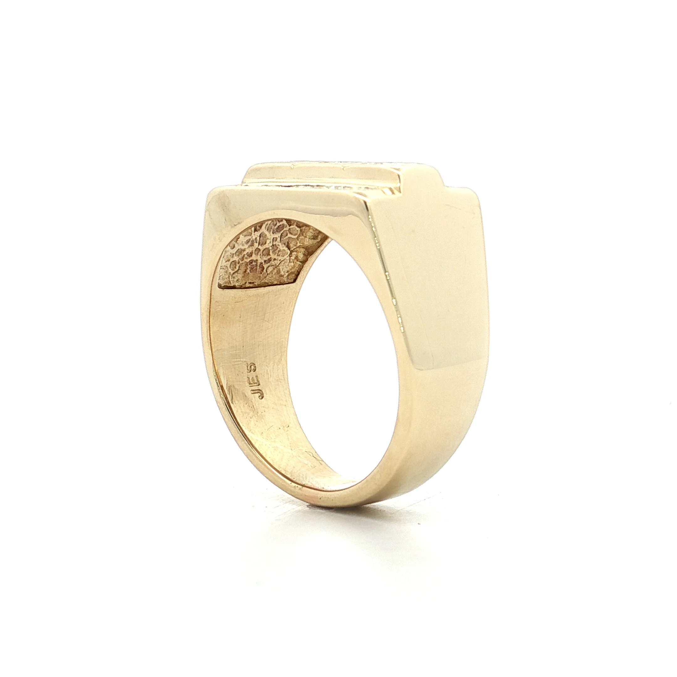 3.53 Mens Princess Cut Diamond Ring 14k Yellow Gold - Image 5