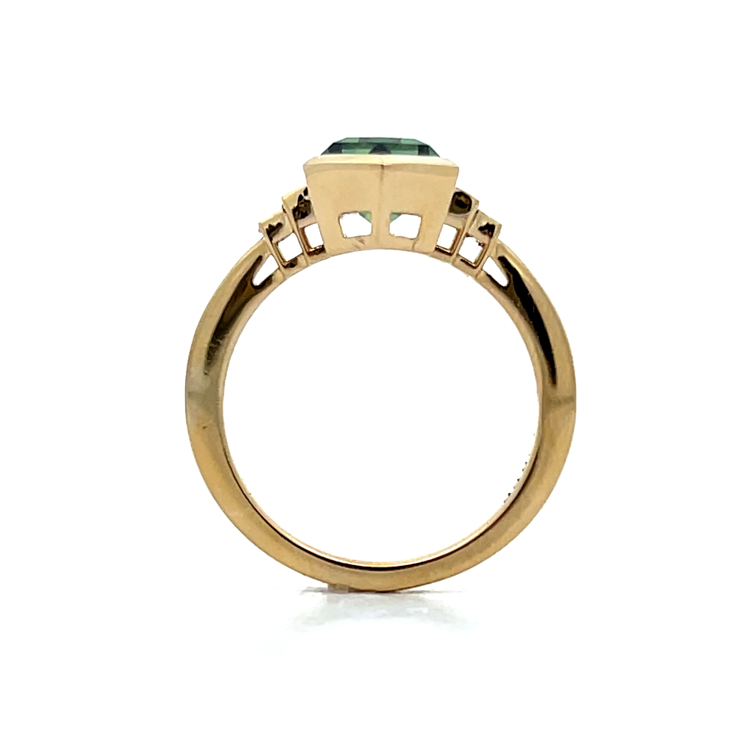3.54 Hexagon Blue Sapphire Engagement Ring in 14k - Image 4