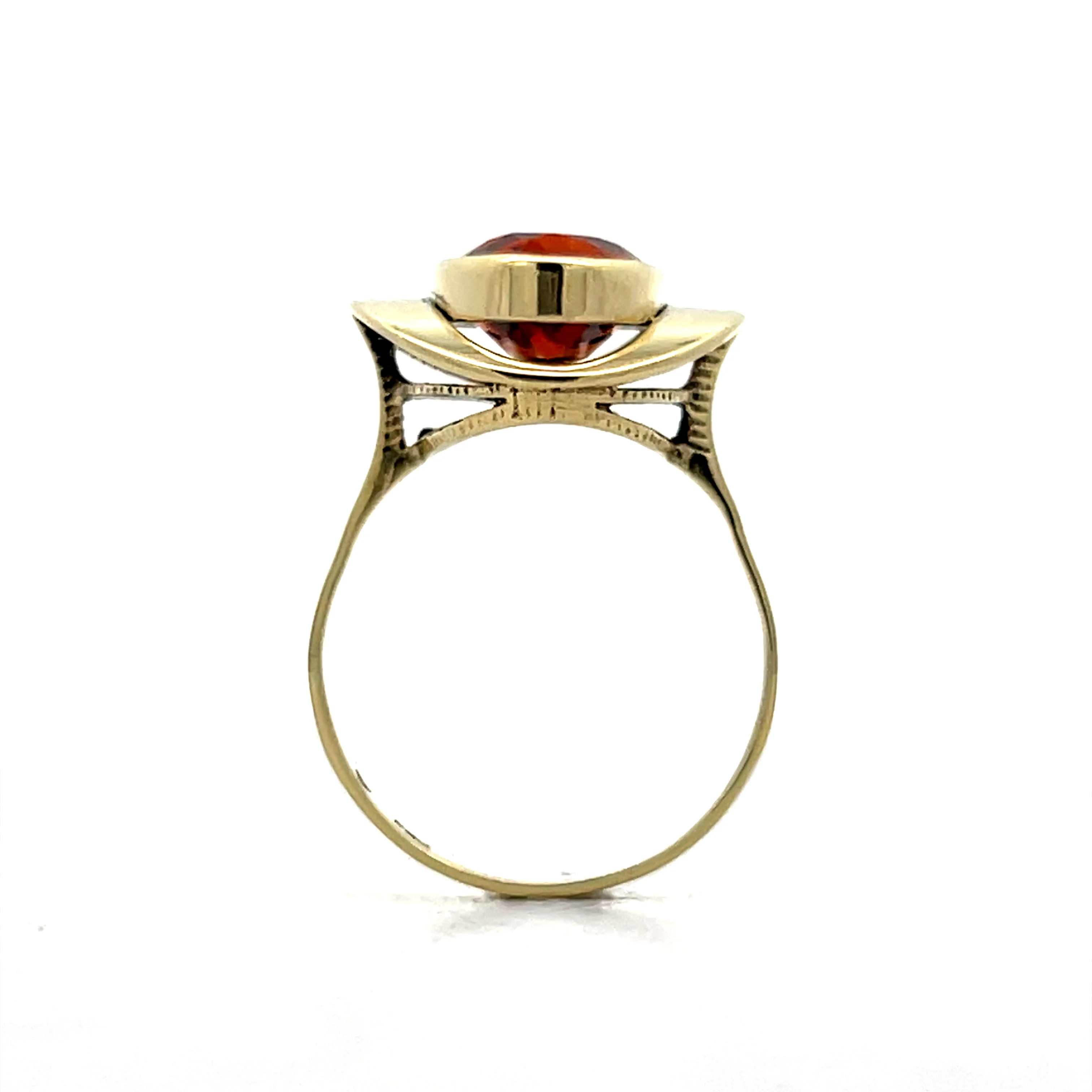 3.59 Citrine Bezel Cocktail Ring in 14k Yellow Gold - Image 4