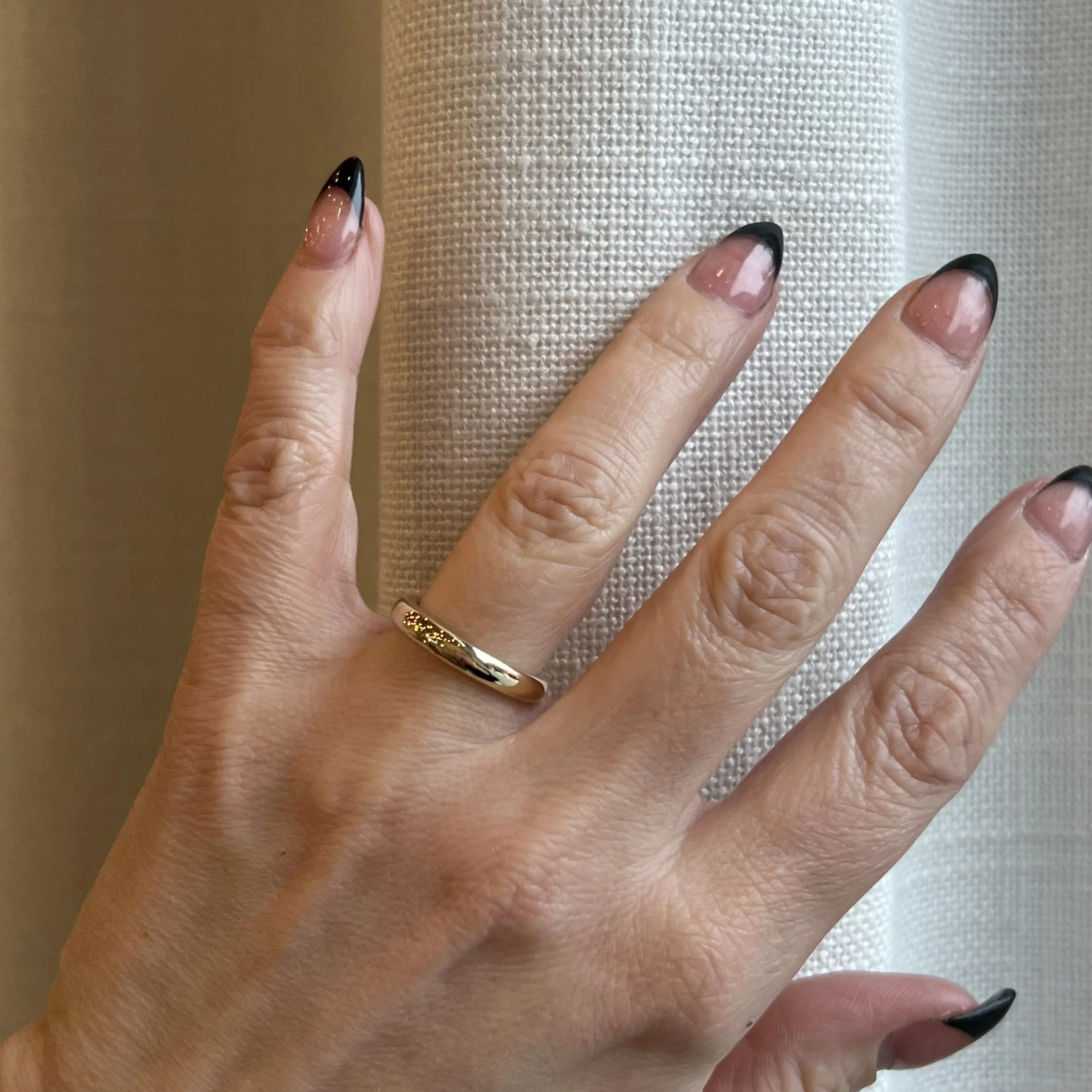 3.5mm Half Round Wedding Band in 14k Yellow Gold - Image 6