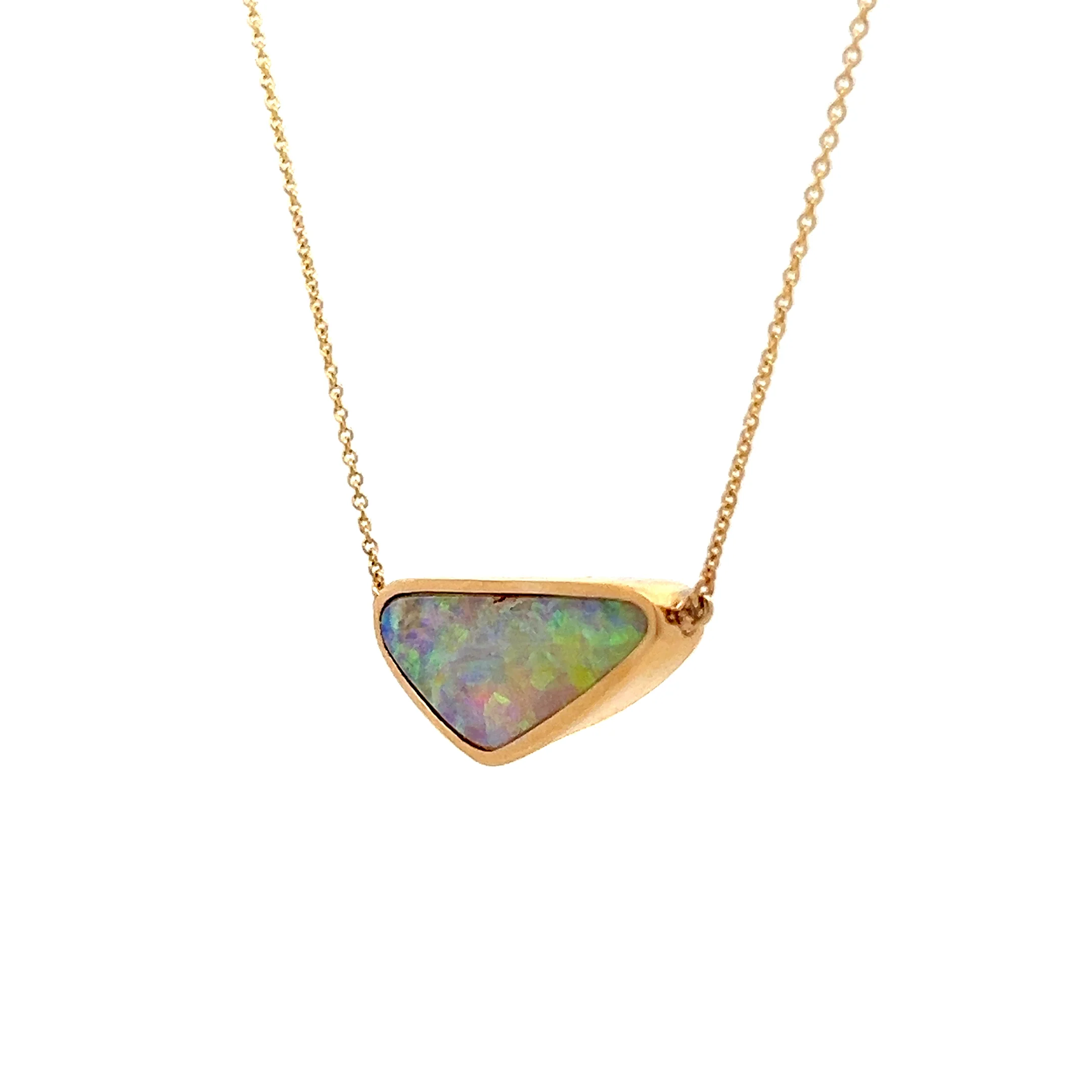 3.61 Opal Pendant Necklace in 14k Yellow Gold - Image 2