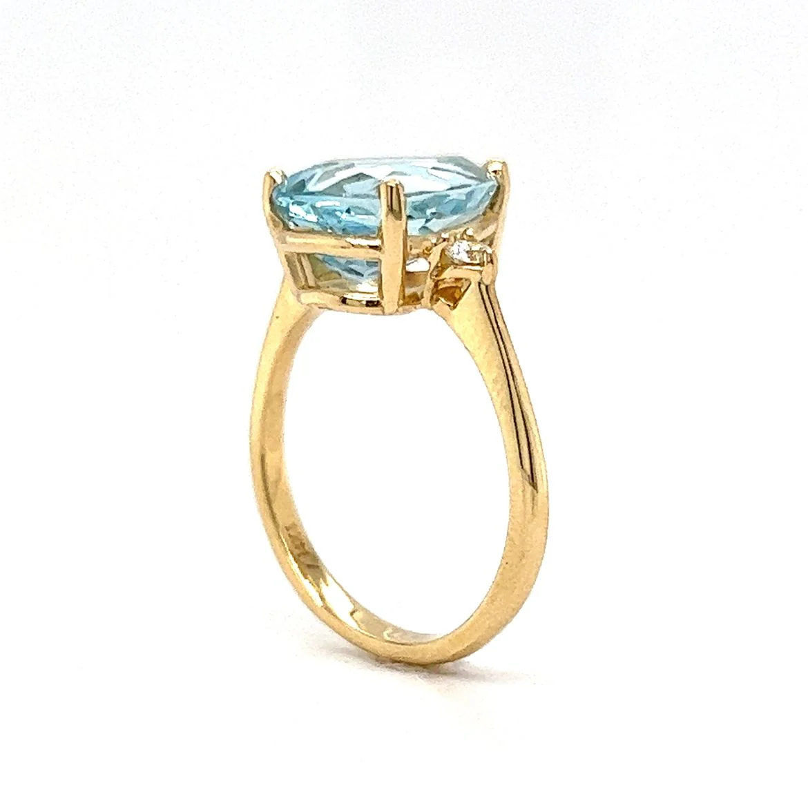 3.72 Carat Aquamarine Engagement Ring in 14k Yellow Gold - Image 5