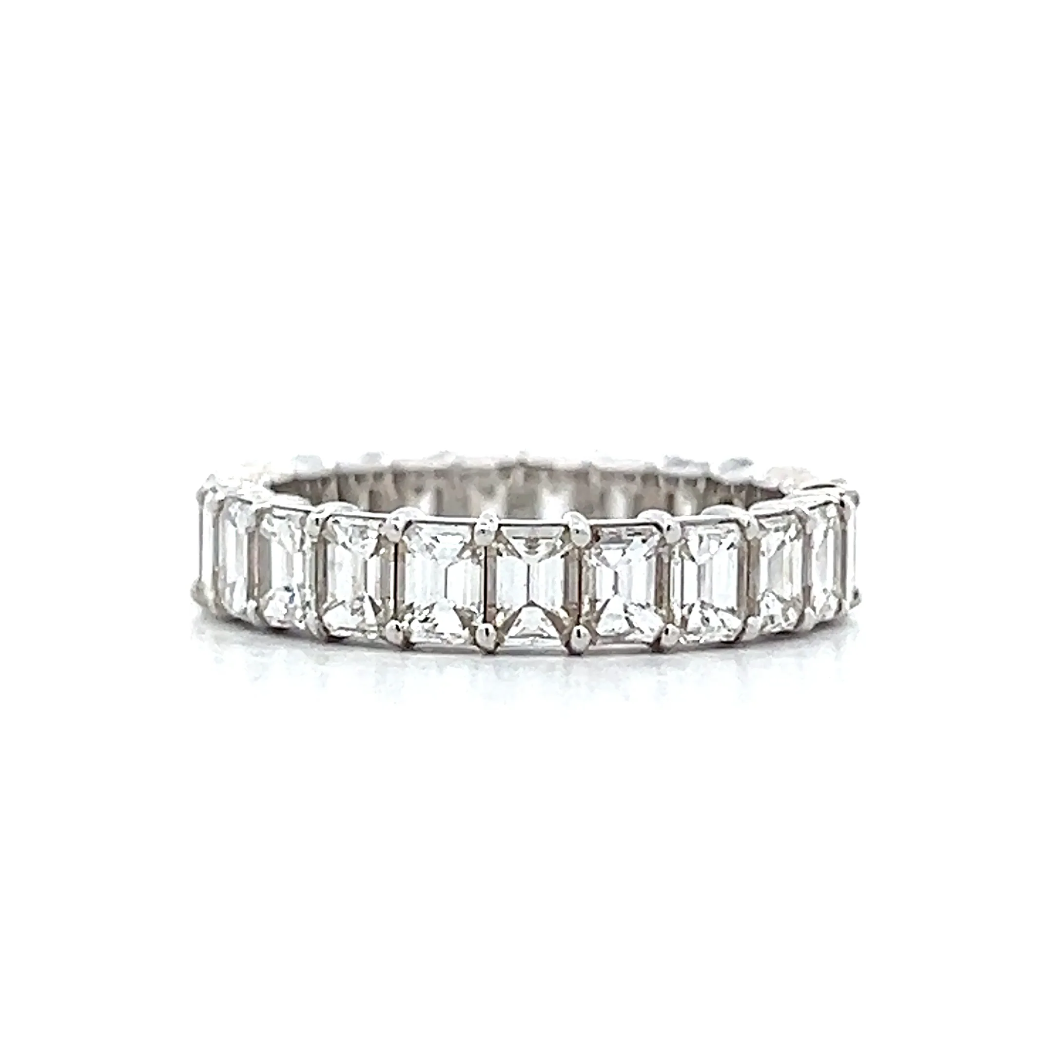 3.72 Emerald Cut Diamond Eternity Band 18k