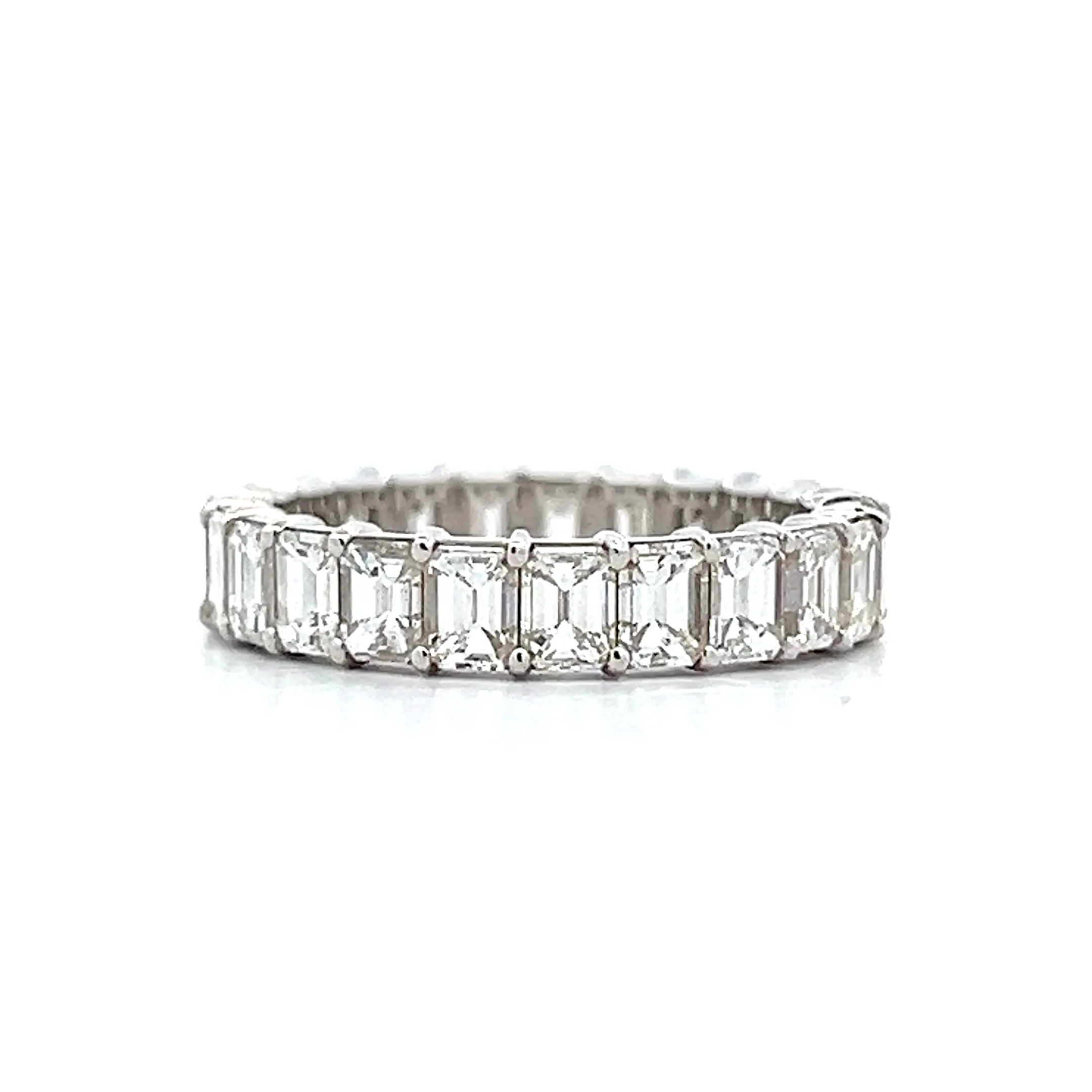3.72 Emerald Cut Diamond Eternity Band 18k - Image 2
