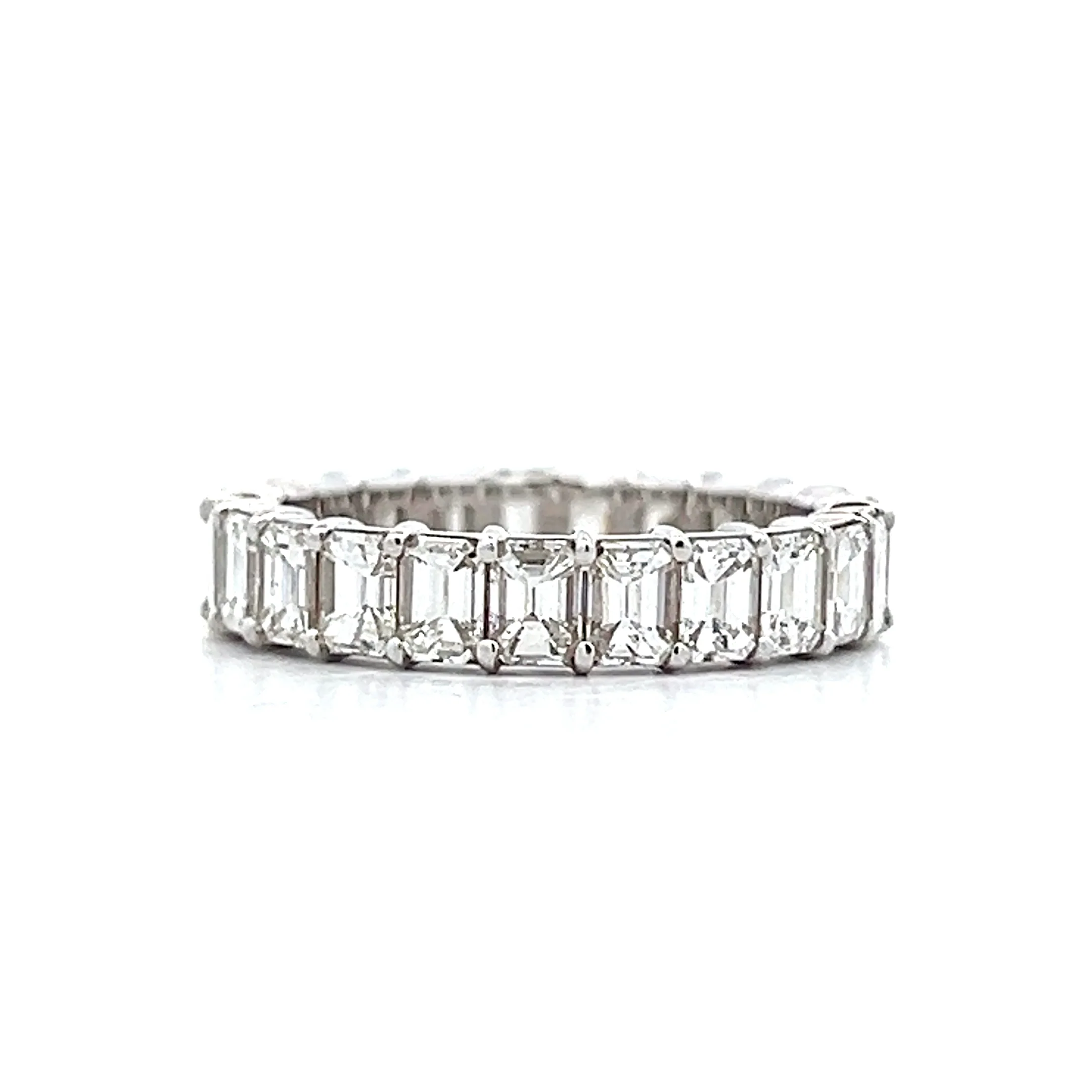 3.72 Emerald Cut Diamond Eternity Band 18k - Image 3