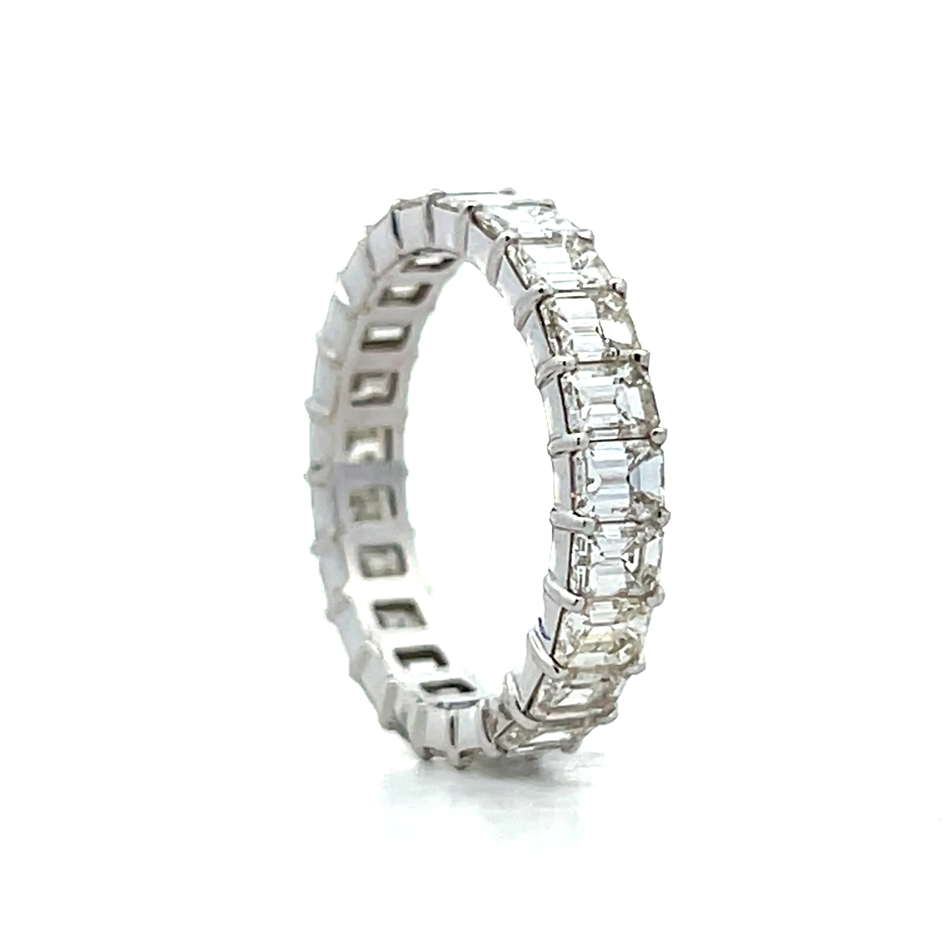 3.72 Emerald Cut Diamond Eternity Band 18k - Image 5