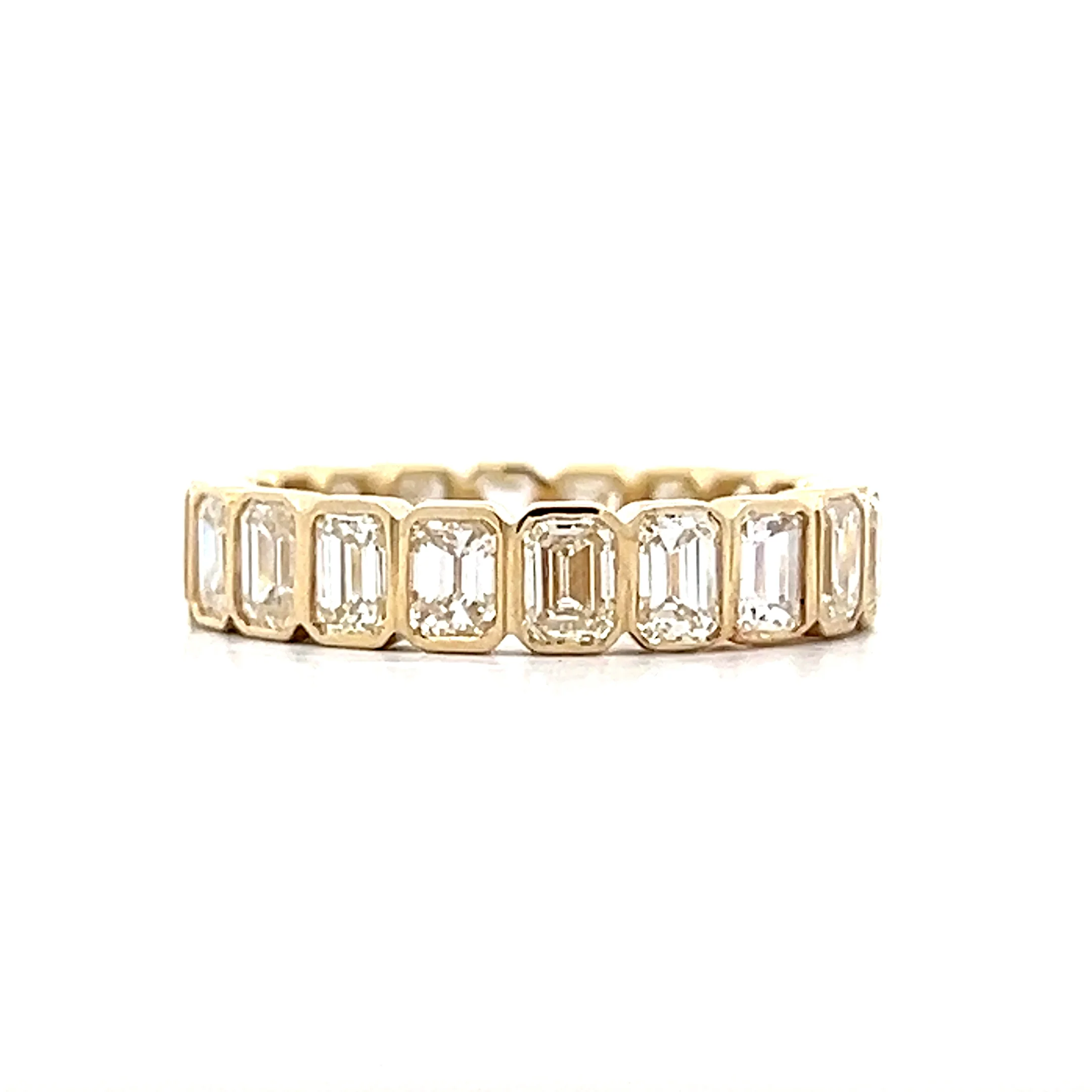 3.75 Bezel Emerald Cut Diamond Eternity Band 14k - Image 2