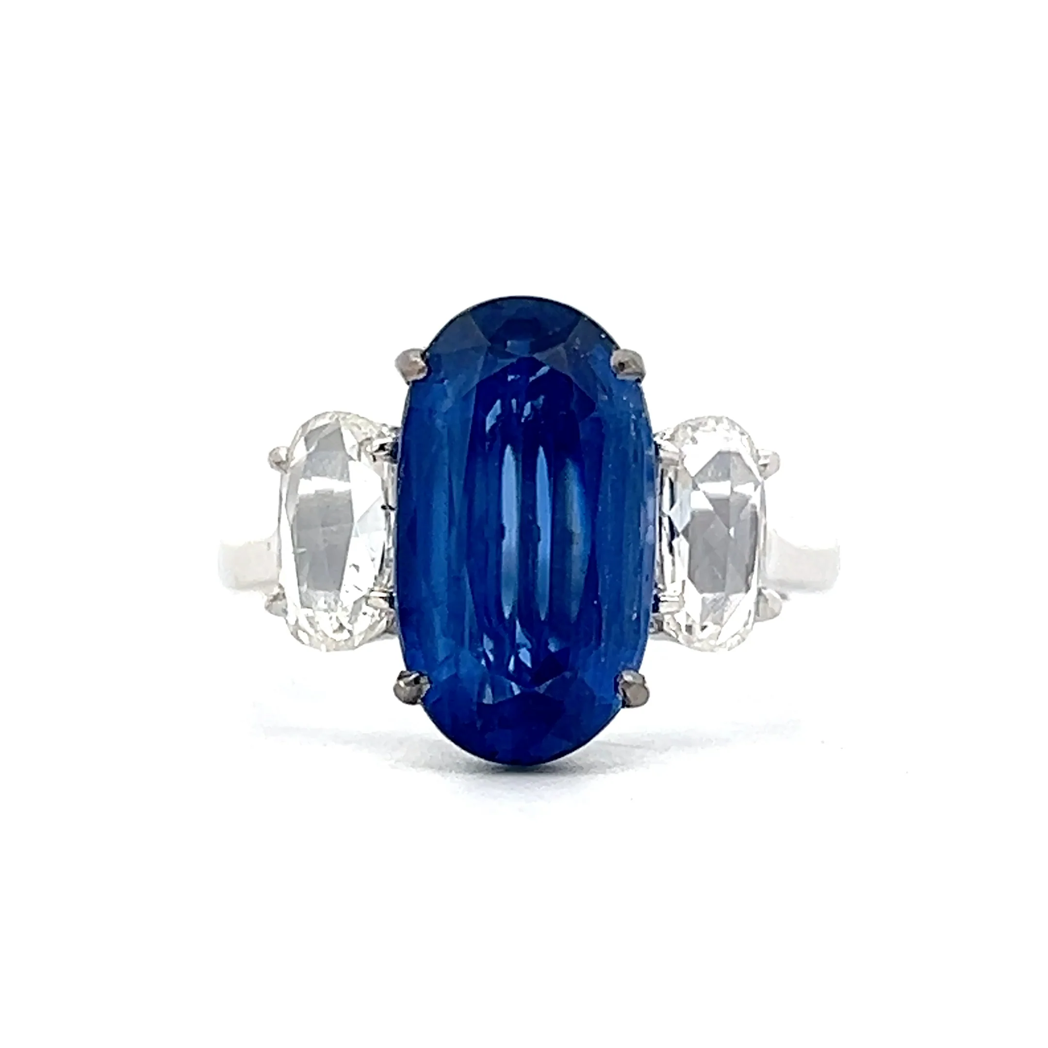 3.75 Oval Cut Tanzanite & Diamond Ring in 18k