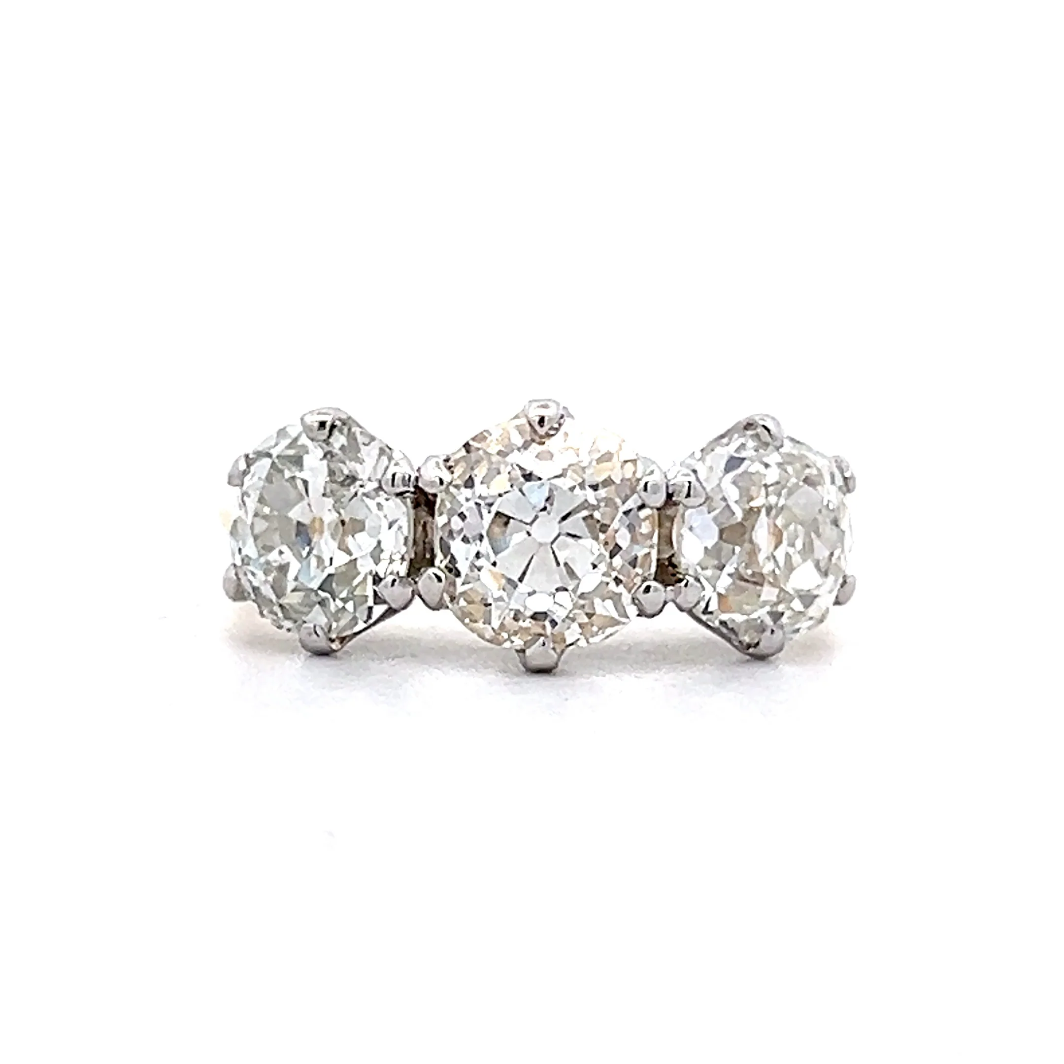 3.76 Old Mine Diamond Engagement Ring in Platinum & 18k