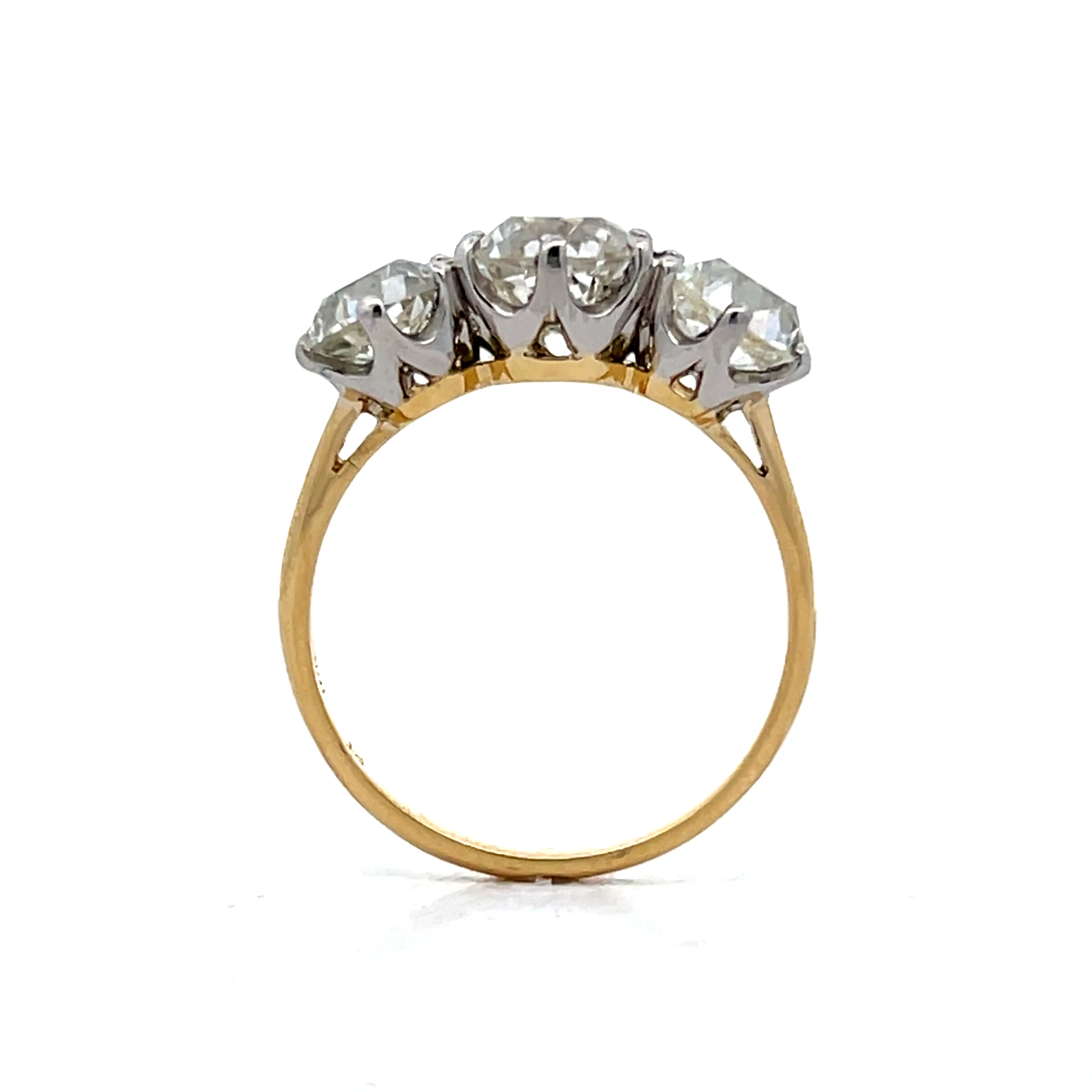 3.76 Old Mine Diamond Engagement Ring in Platinum & 18k - Image 4