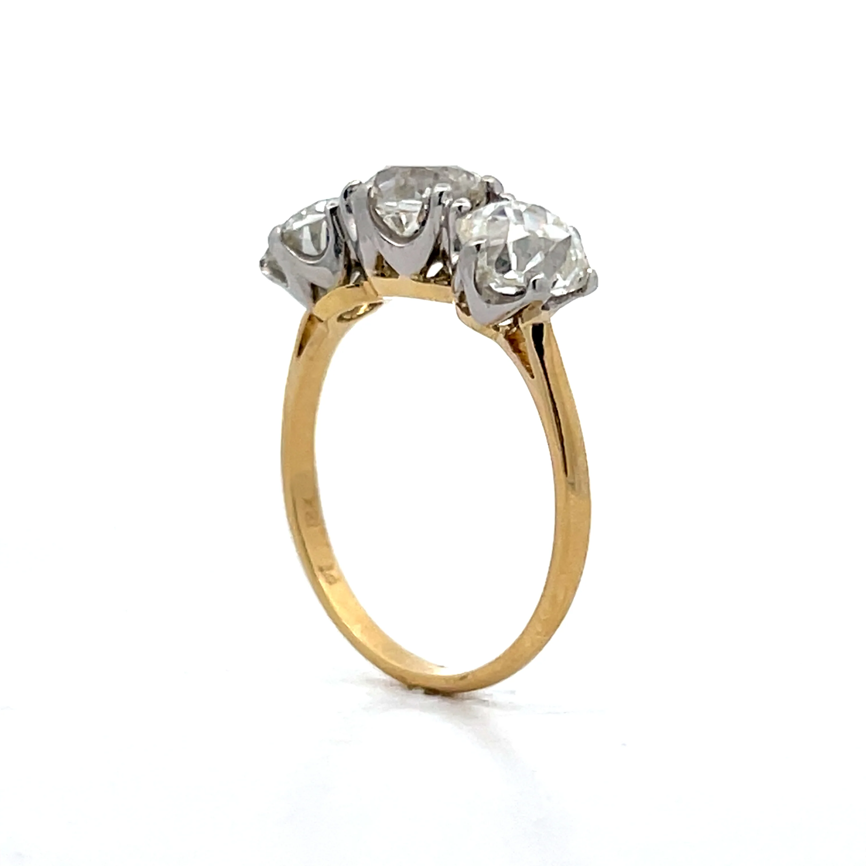 3.76 Old Mine Diamond Engagement Ring in Platinum & 18k - Image 5