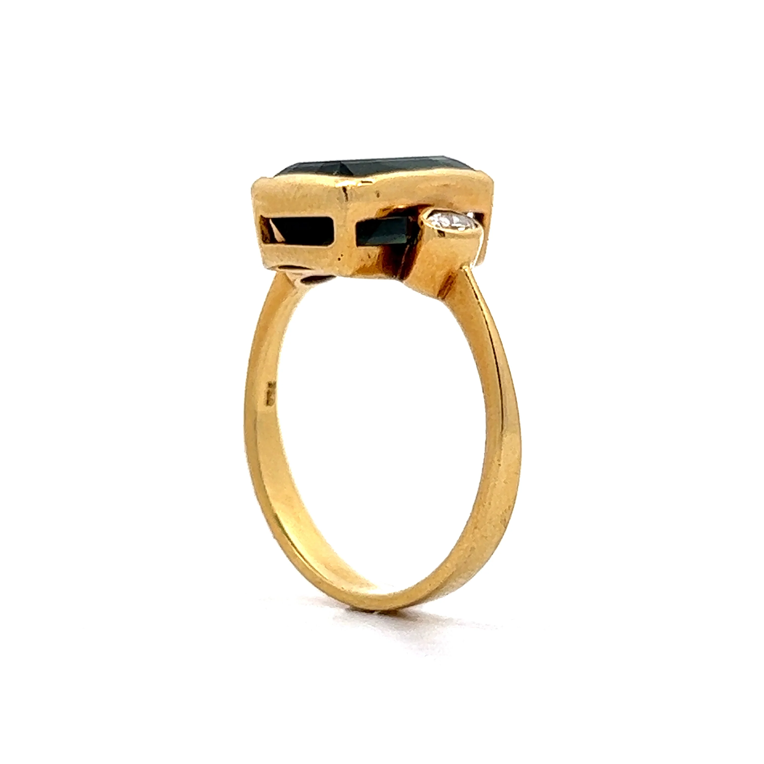 3.77 Green Tourmaline Statement Ring in 18k Yellow Gold - Image 5