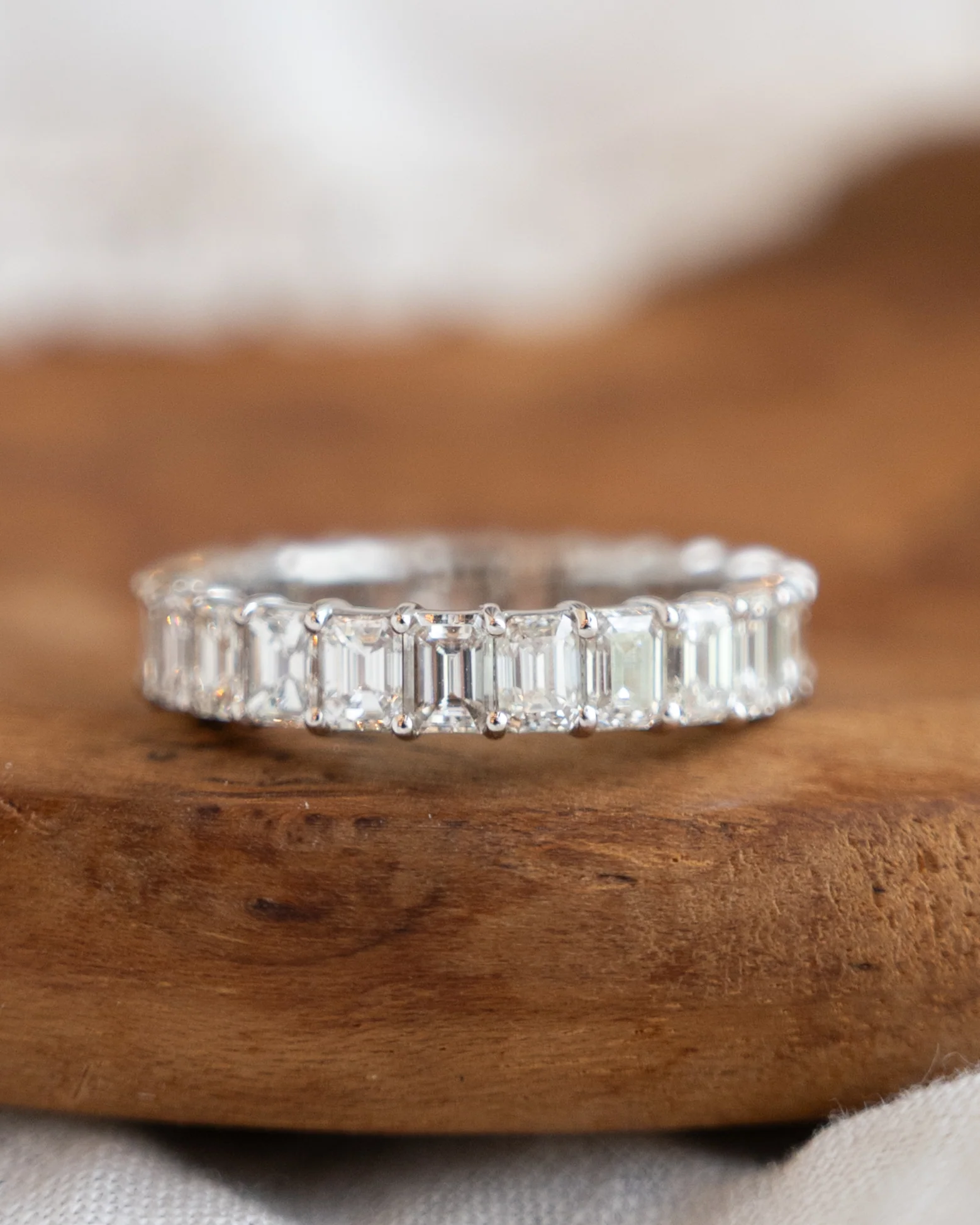 3.79 Emerald Cut Diamond Eternity Band in 18k - Image 6