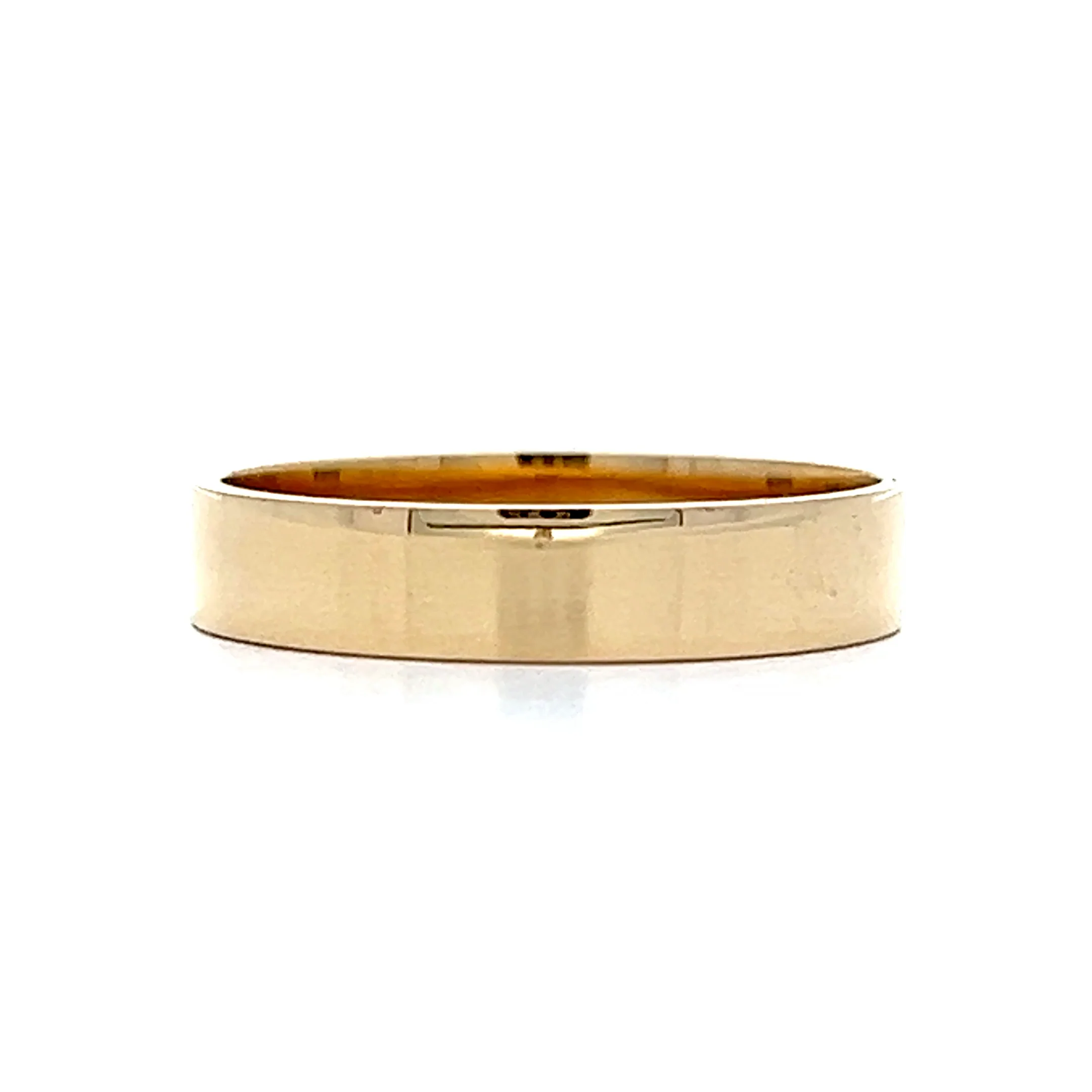 3.7mm Flat Edge Wedding Band in 14k Yellow Gold