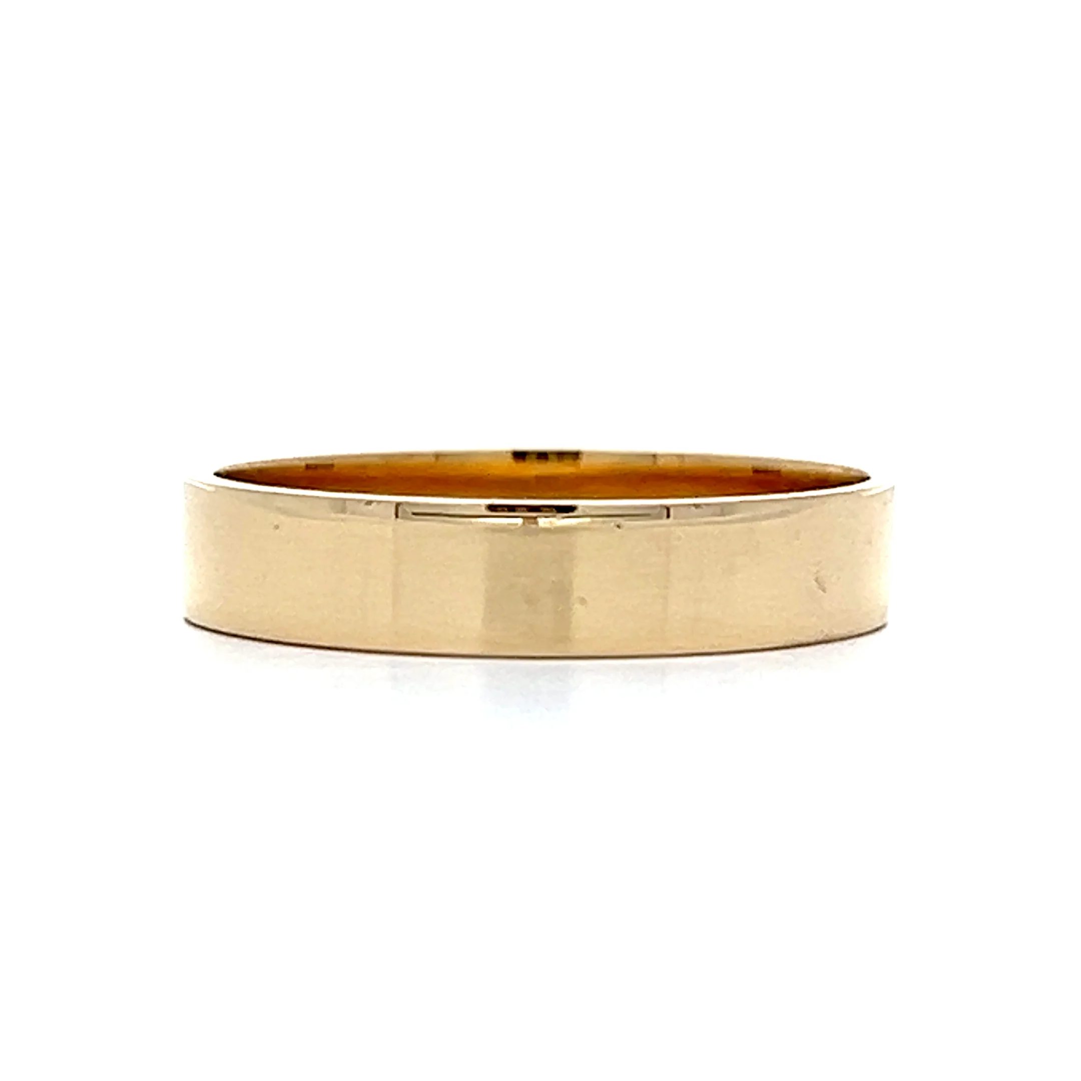 3.7mm Flat Edge Wedding Band in 14k Yellow Gold - Image 3