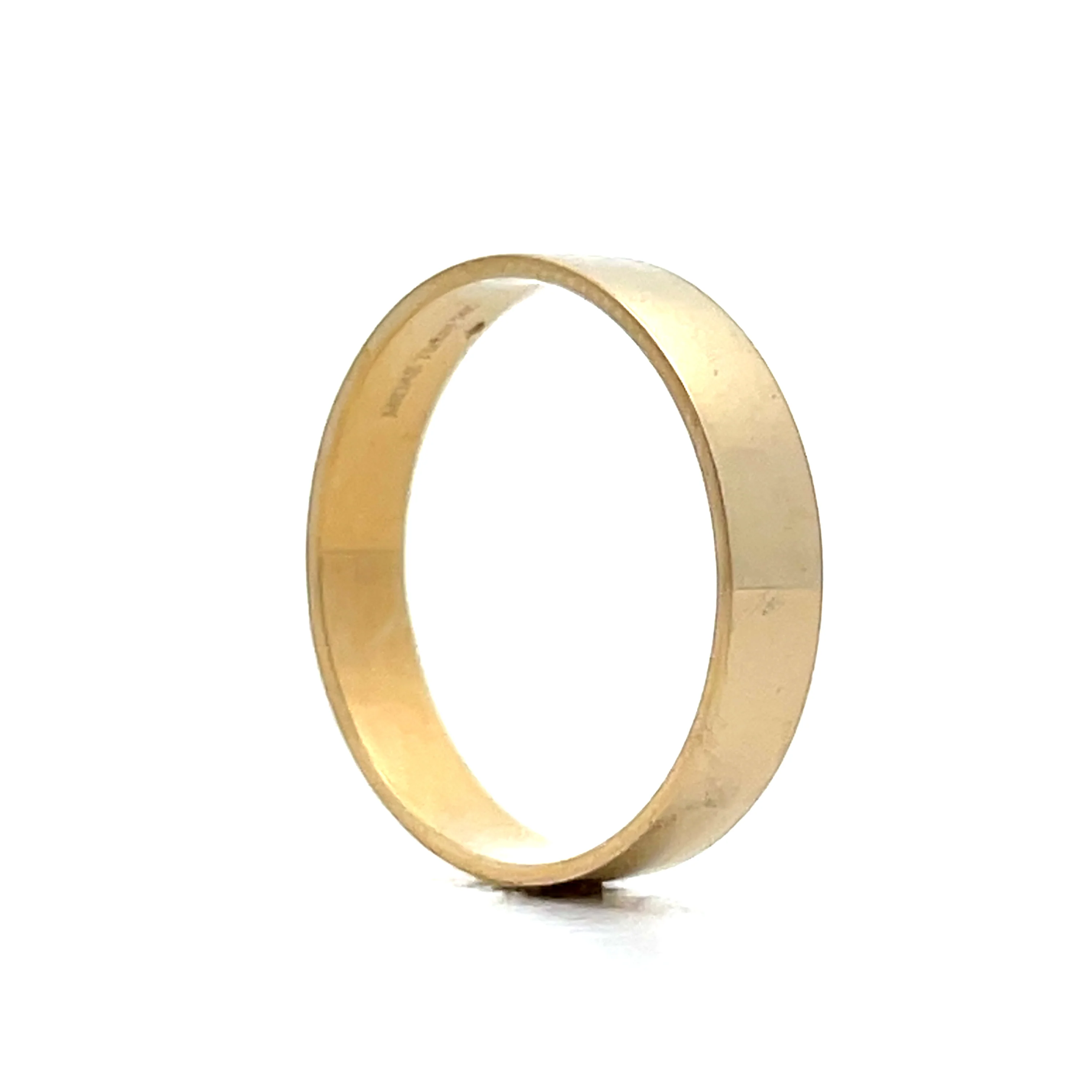 3.7mm Flat Edge Wedding Band in 14k Yellow Gold - Image 5