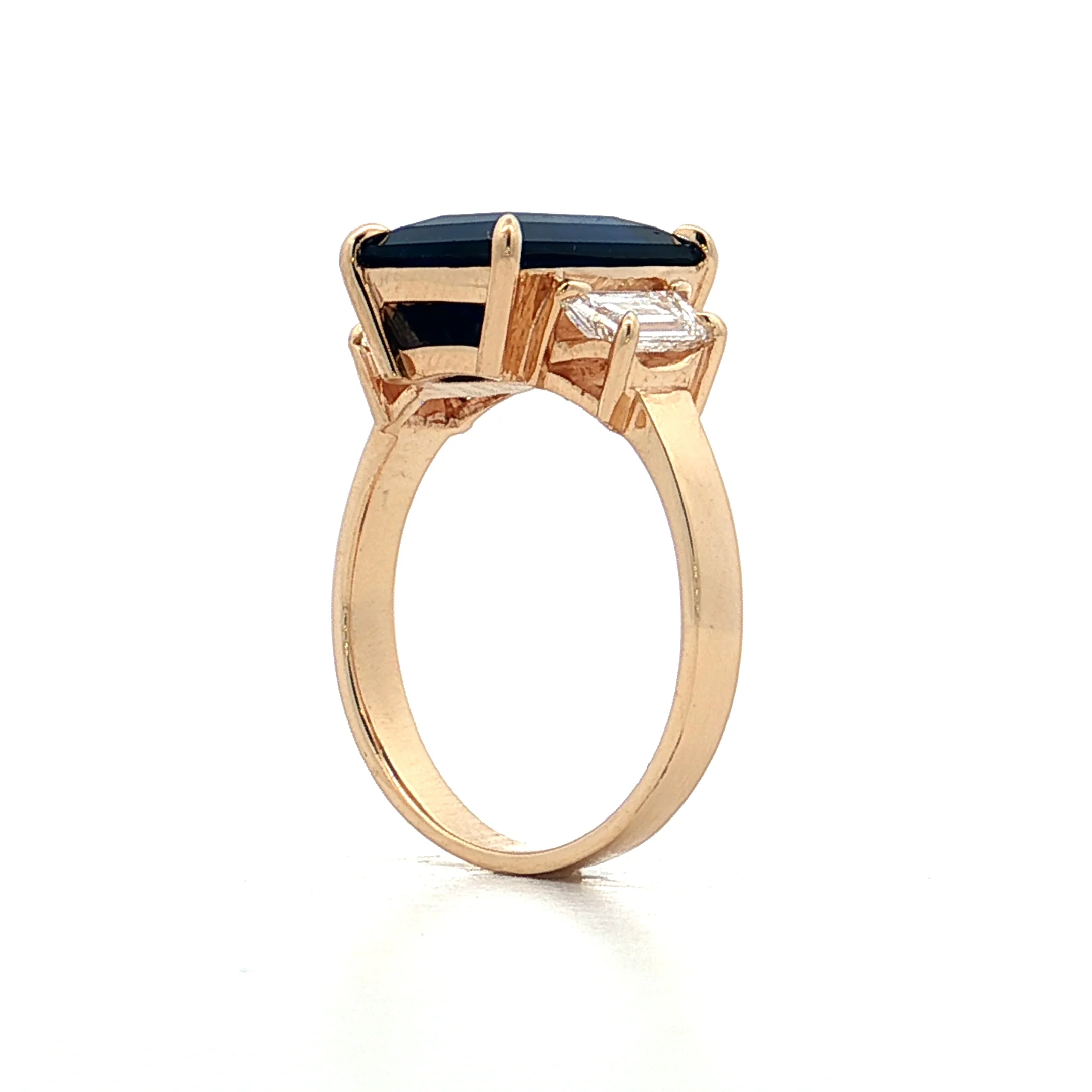 3.81 GIA Emerald Cut Sapphire Engagement Ring 14k - Image 5