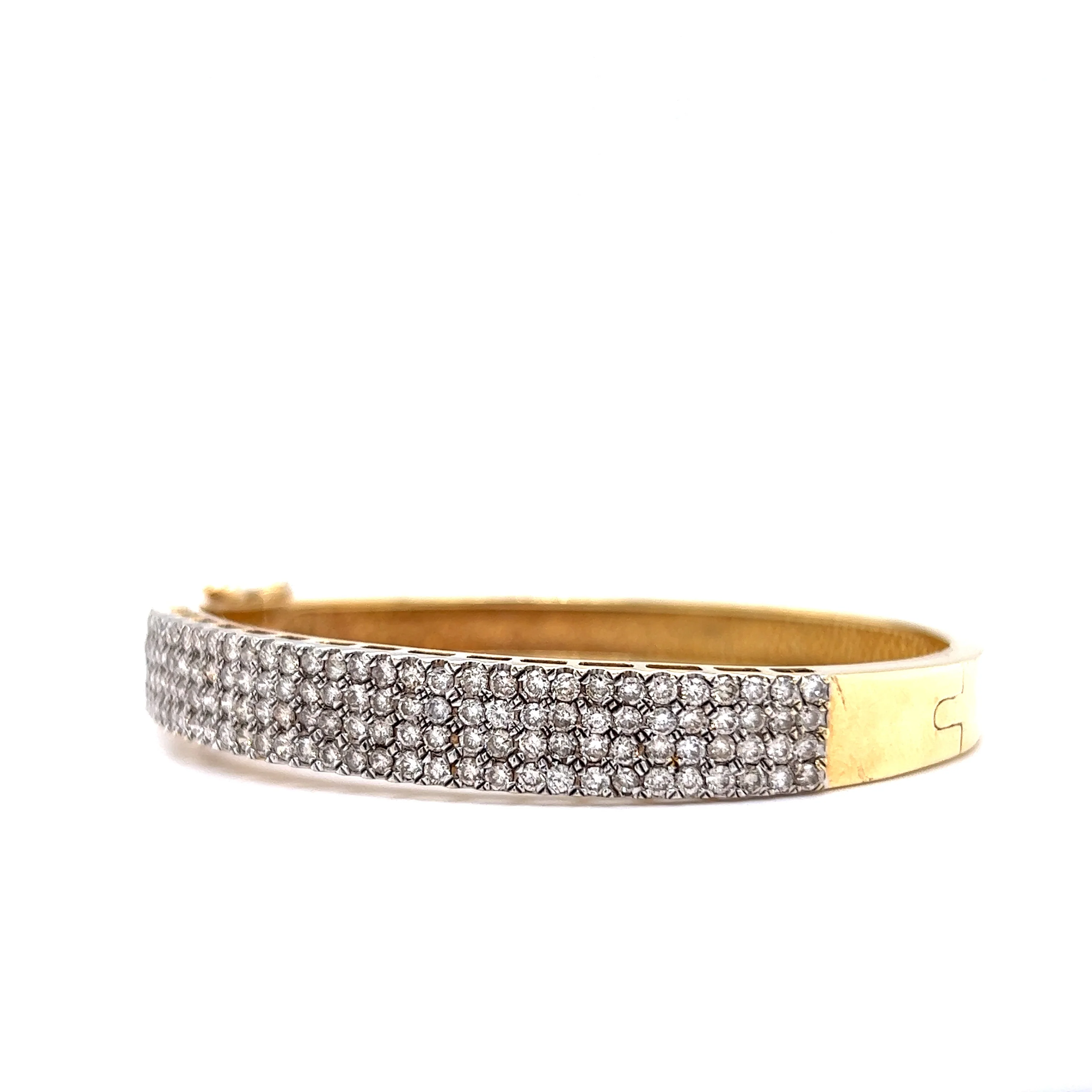 3.84 Carat Pave Diamond Bracelet in 14K Yellow Gold - Image 2