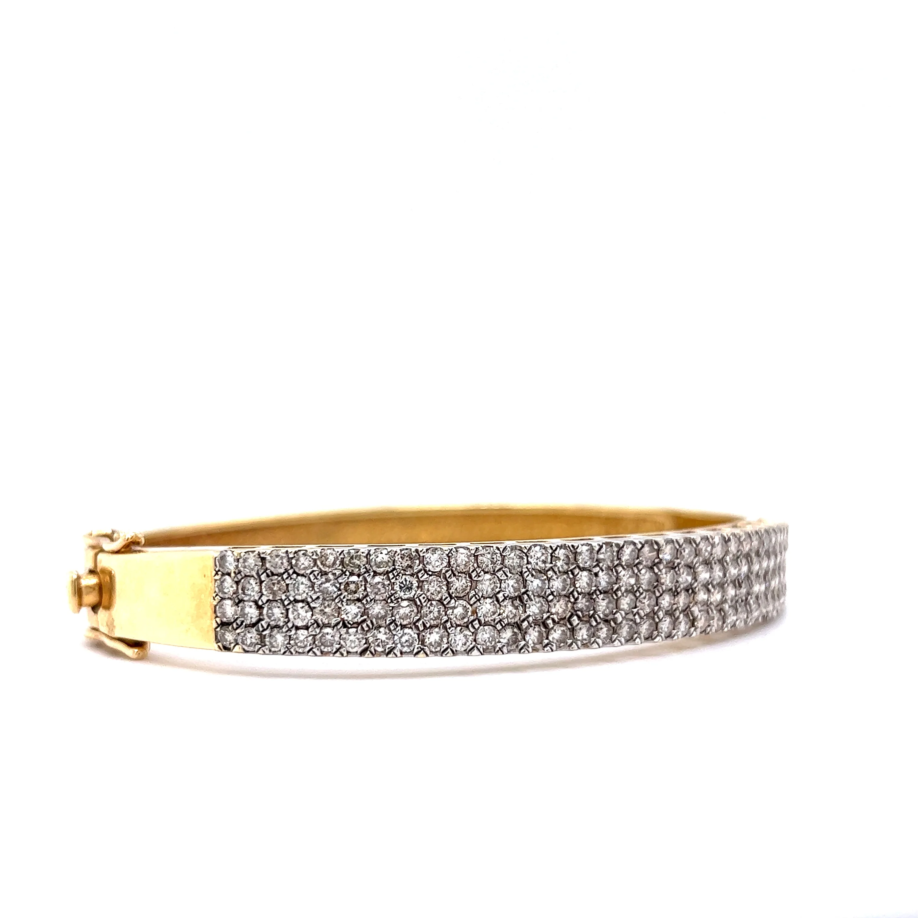 3.84 Carat Pave Diamond Bracelet in 14K Yellow Gold - Image 3