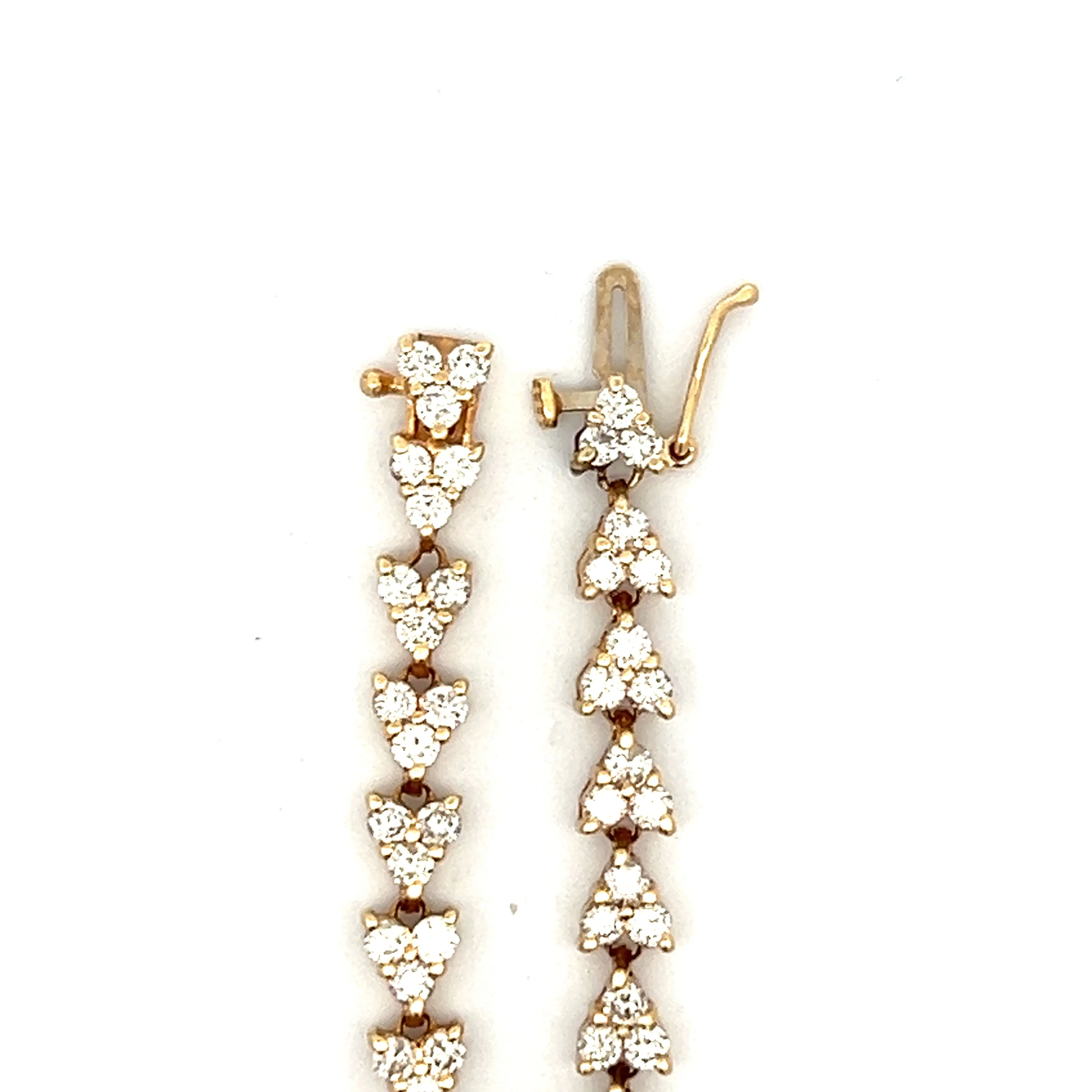 3.84 Diamond Heart Tennis Bracelet in 14k Yellow Gold - Image 5