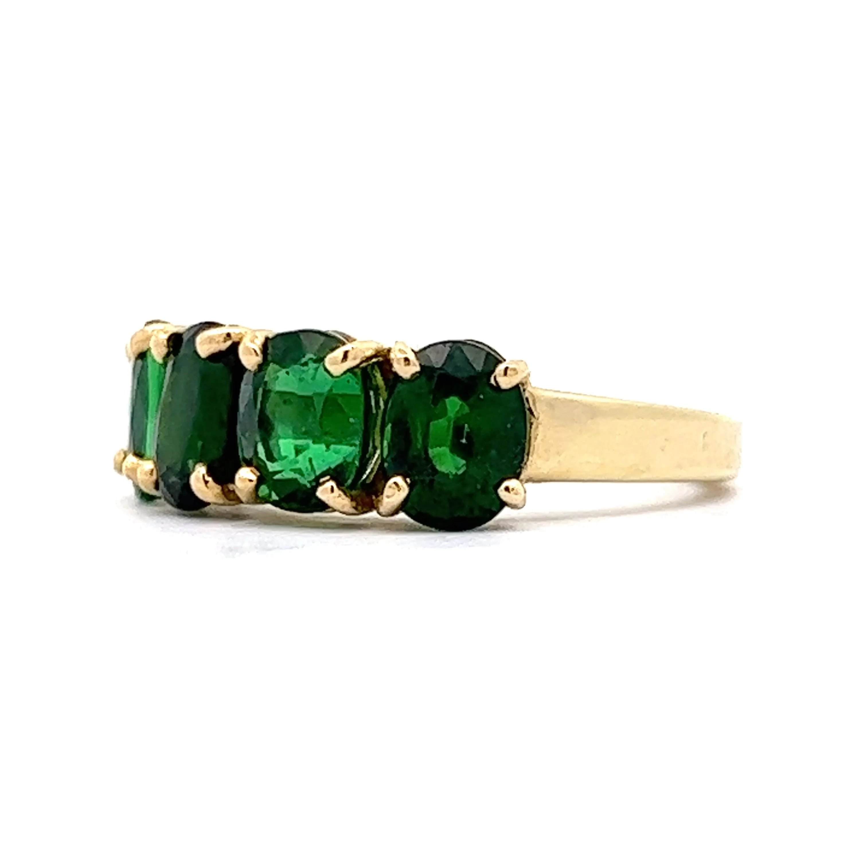 3.84 Green Chrome Tourmaline Cocktail Ring in 18K Yellow Gold - Image 2