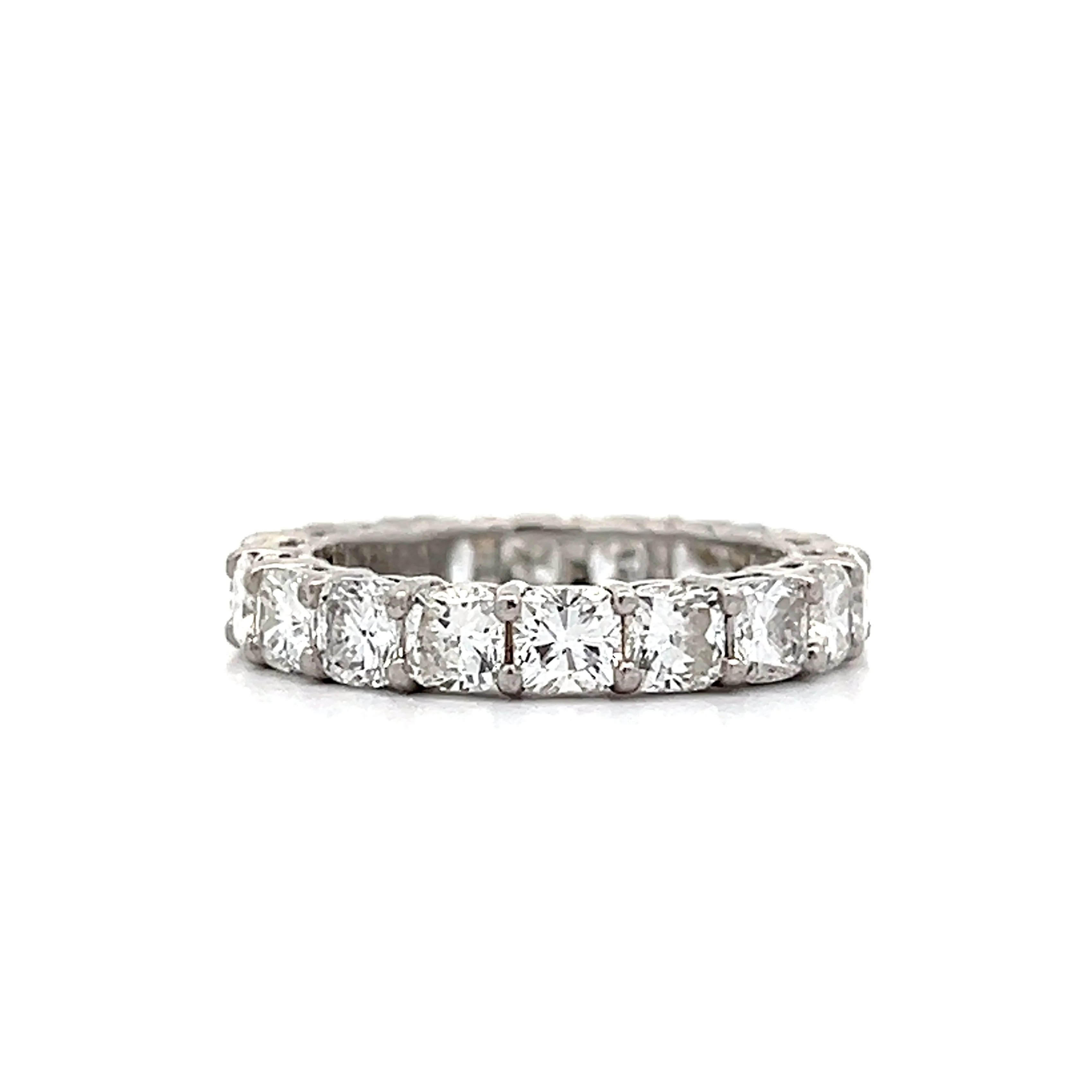 3.85 Cushion Cut Diamond Eternity Band in Platinum - Image 2