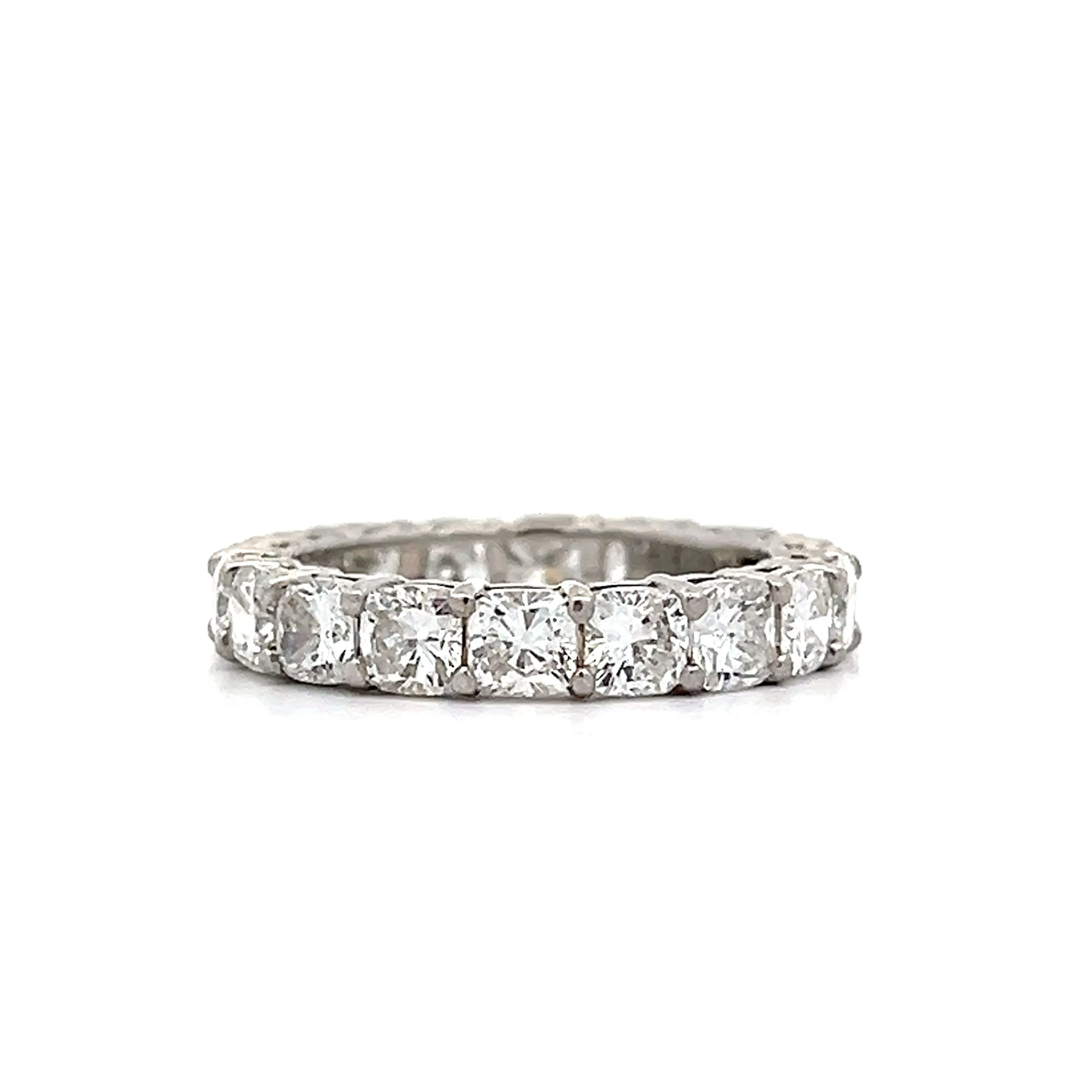 3.85 Cushion Cut Diamond Eternity Band in Platinum - Image 3