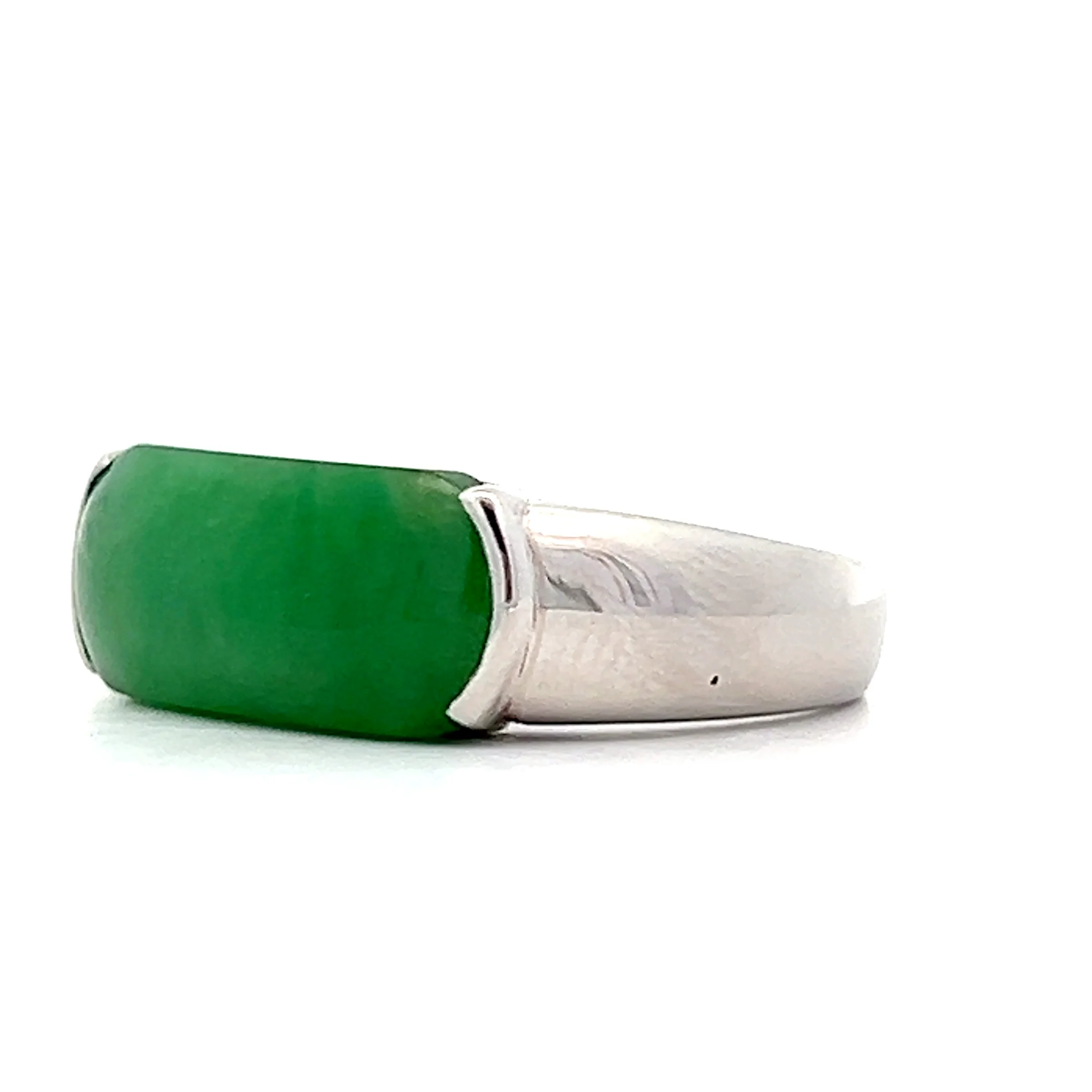 3.90 Cabochon Jadeite Cocktail Ring in Platinum - Image 2