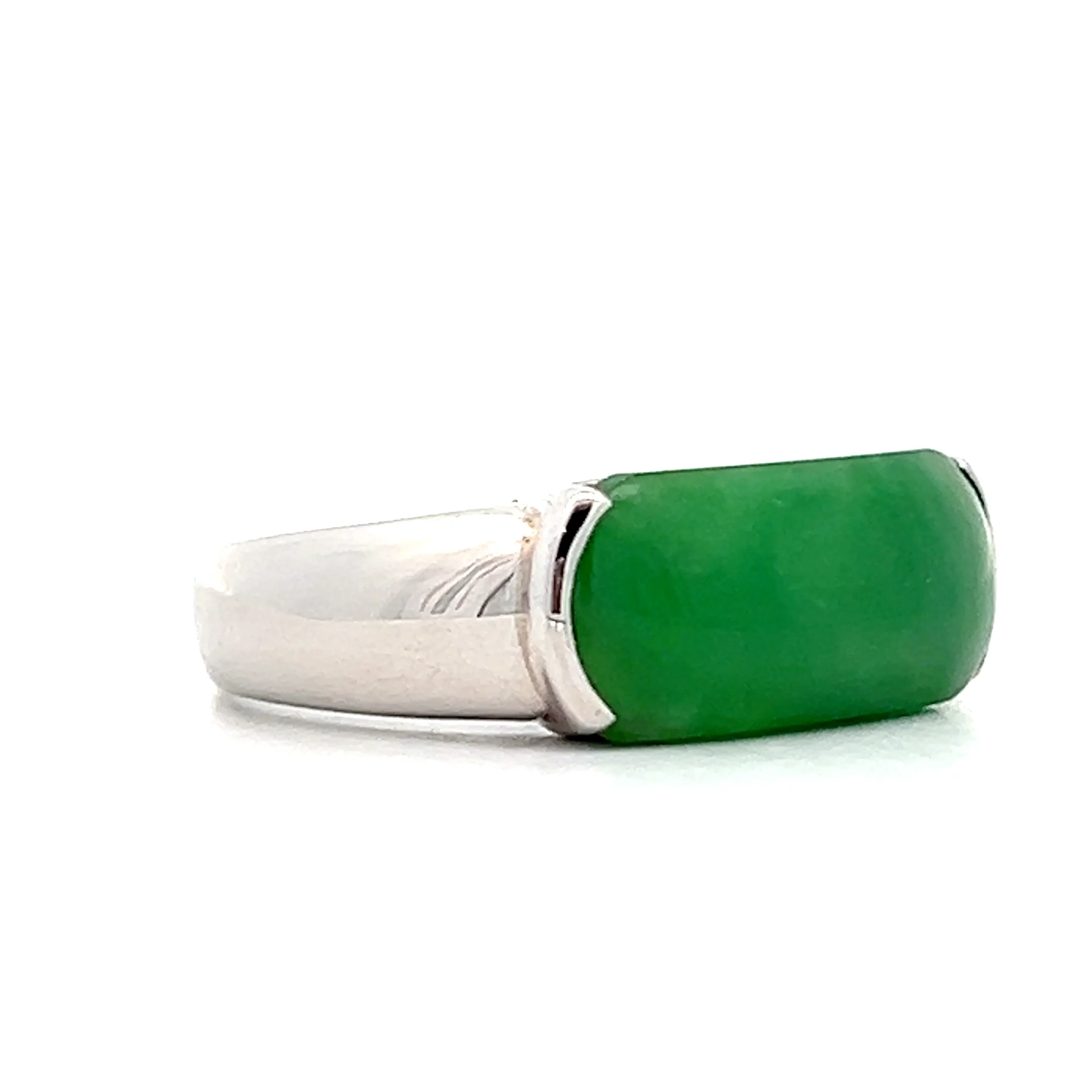 3.90 Cabochon Jadeite Cocktail Ring in Platinum - Image 3