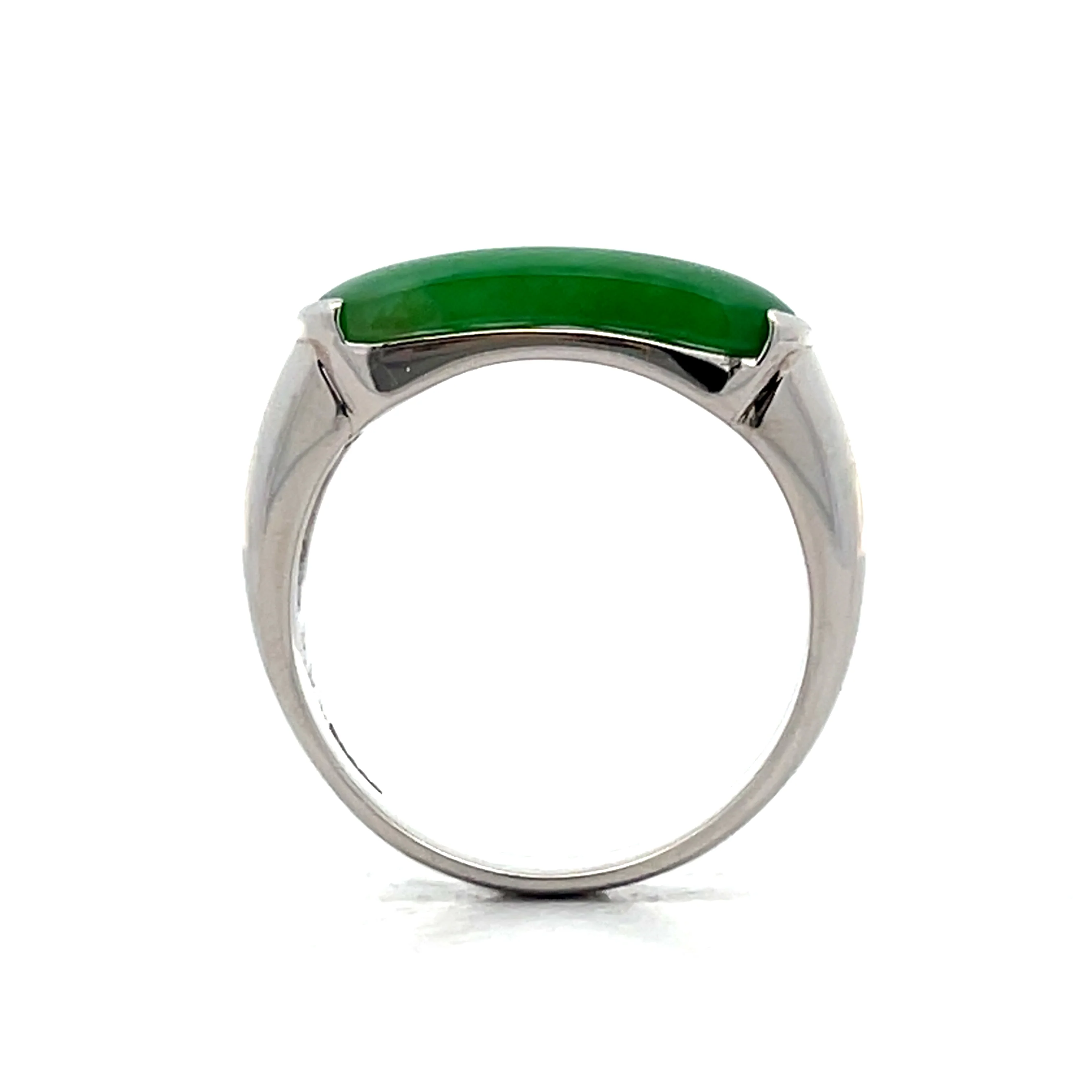 3.90 Cabochon Jadeite Cocktail Ring in Platinum - Image 4