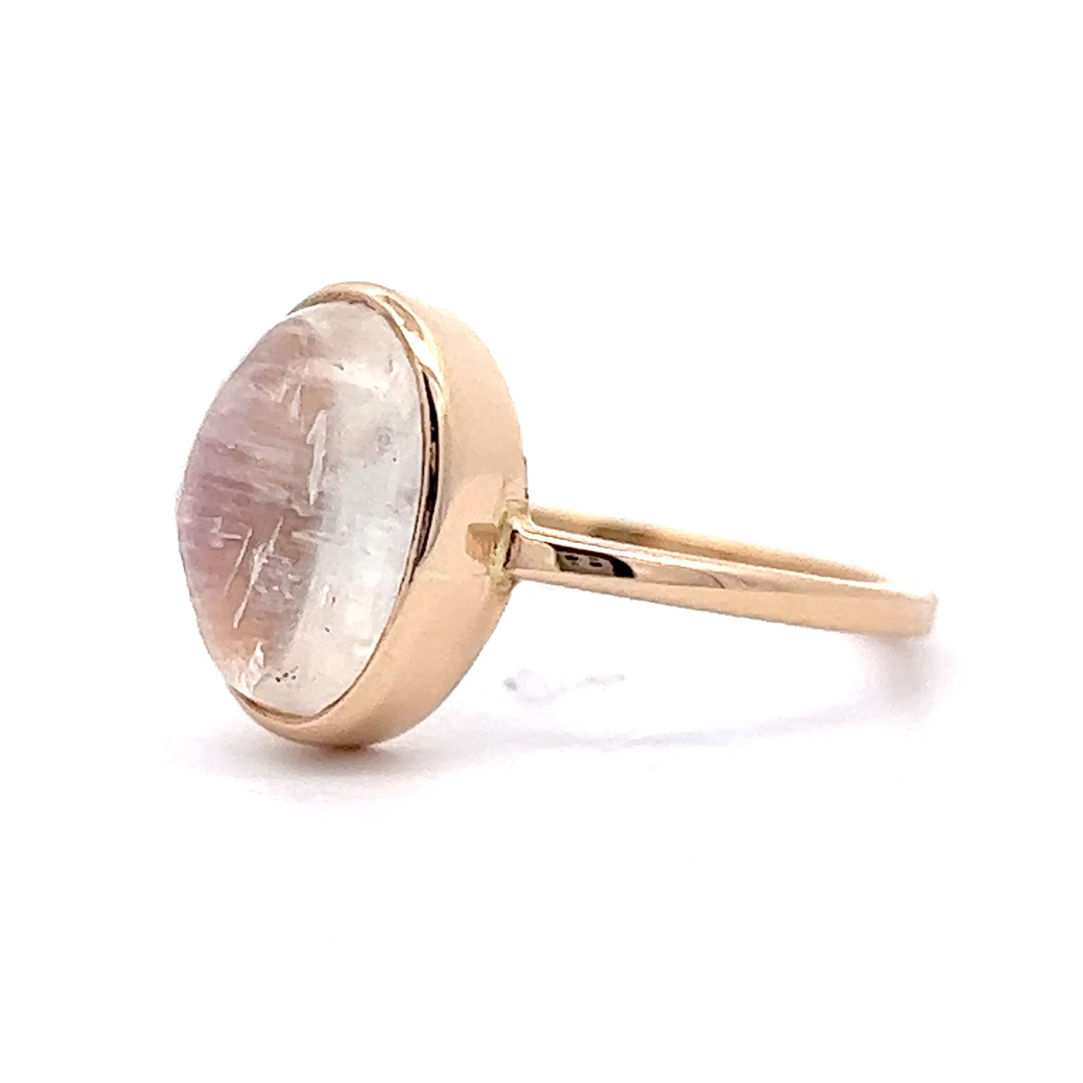 3.90 Cabochon Cut Moonstone Ring in 14k Yellow Gold - Image 2