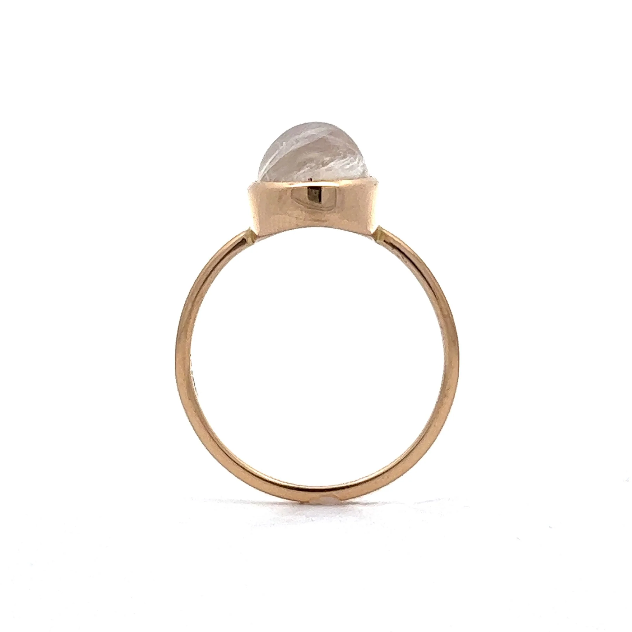 3.90 Cabochon Cut Moonstone Ring in 14k Yellow Gold - Image 4
