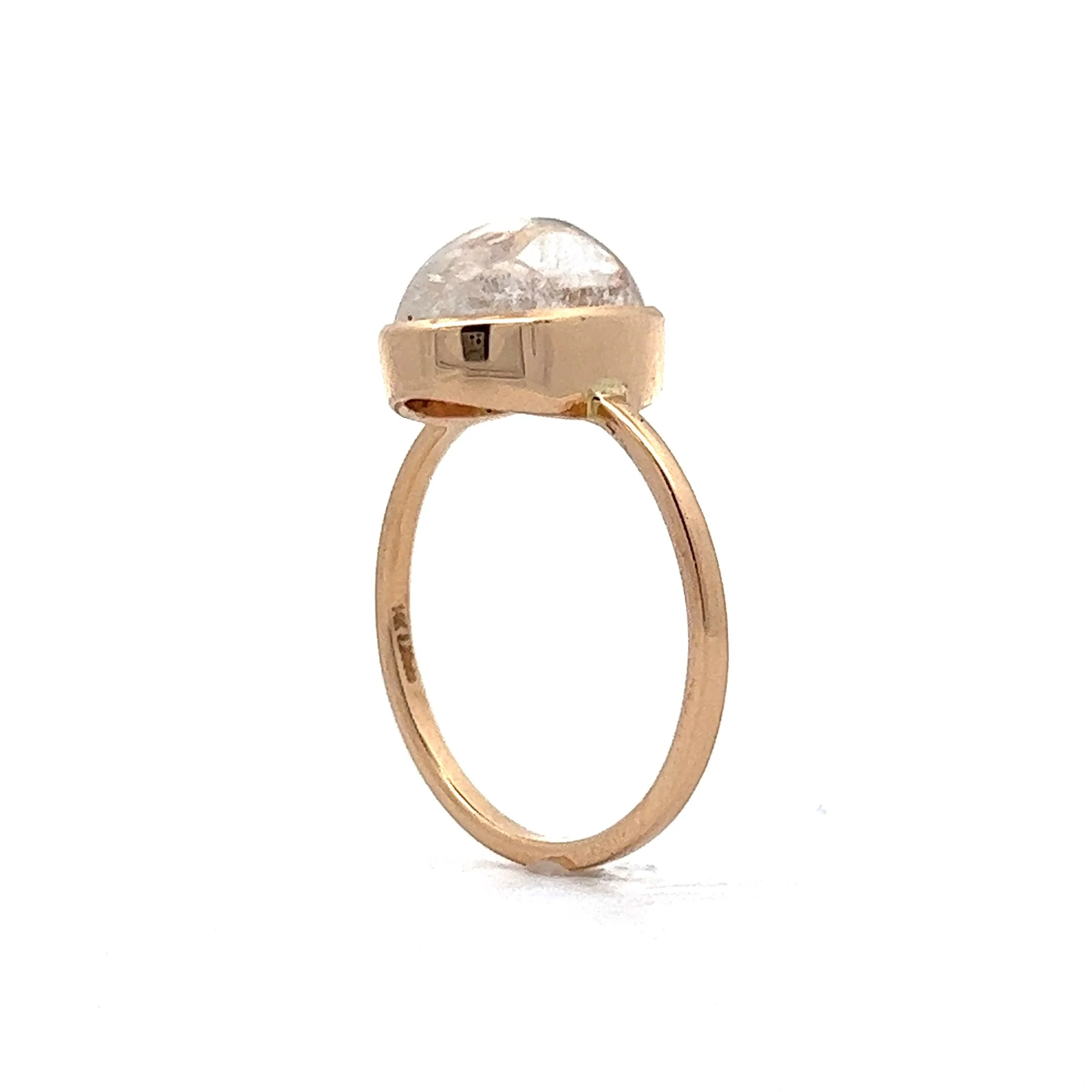 3.90 Cabochon Cut Moonstone Ring in 14k Yellow Gold - Image 5