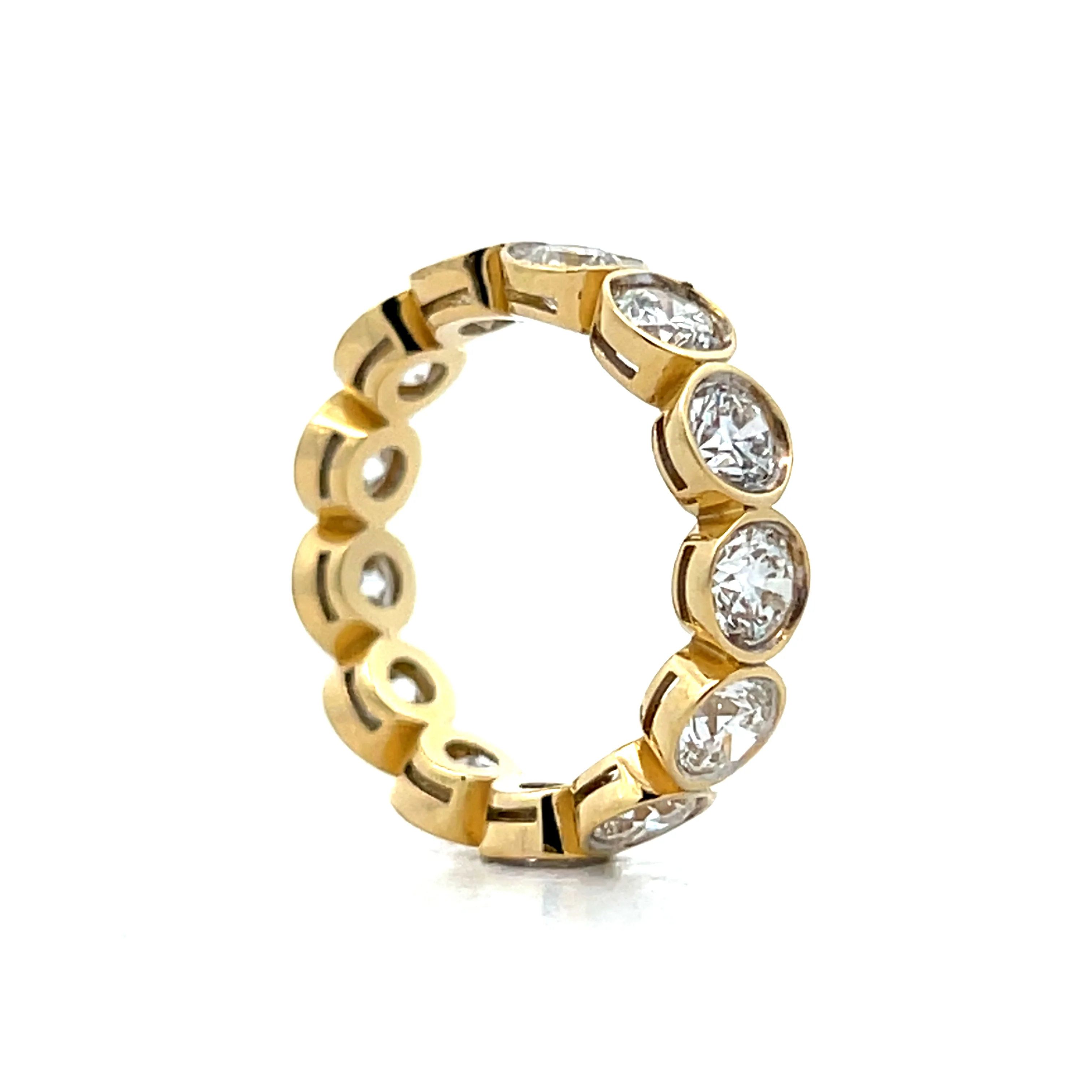 3.91 Bezel Diamond Eternity Band in 18k Yellow Gold - Image 5