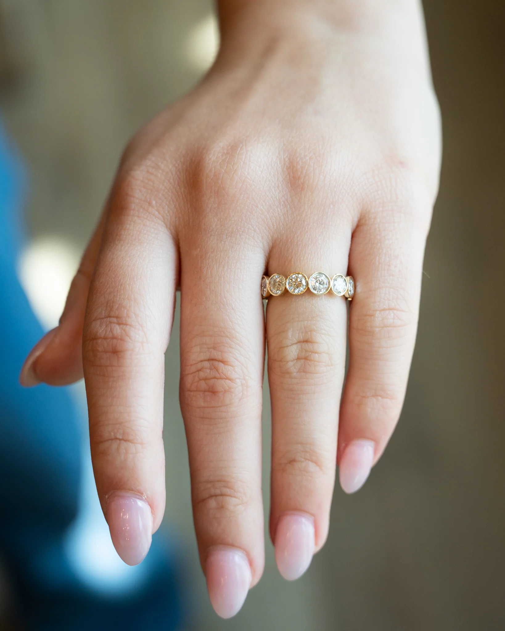 3.91 Bezel Diamond Eternity Band in 18k Yellow Gold - Image 7
