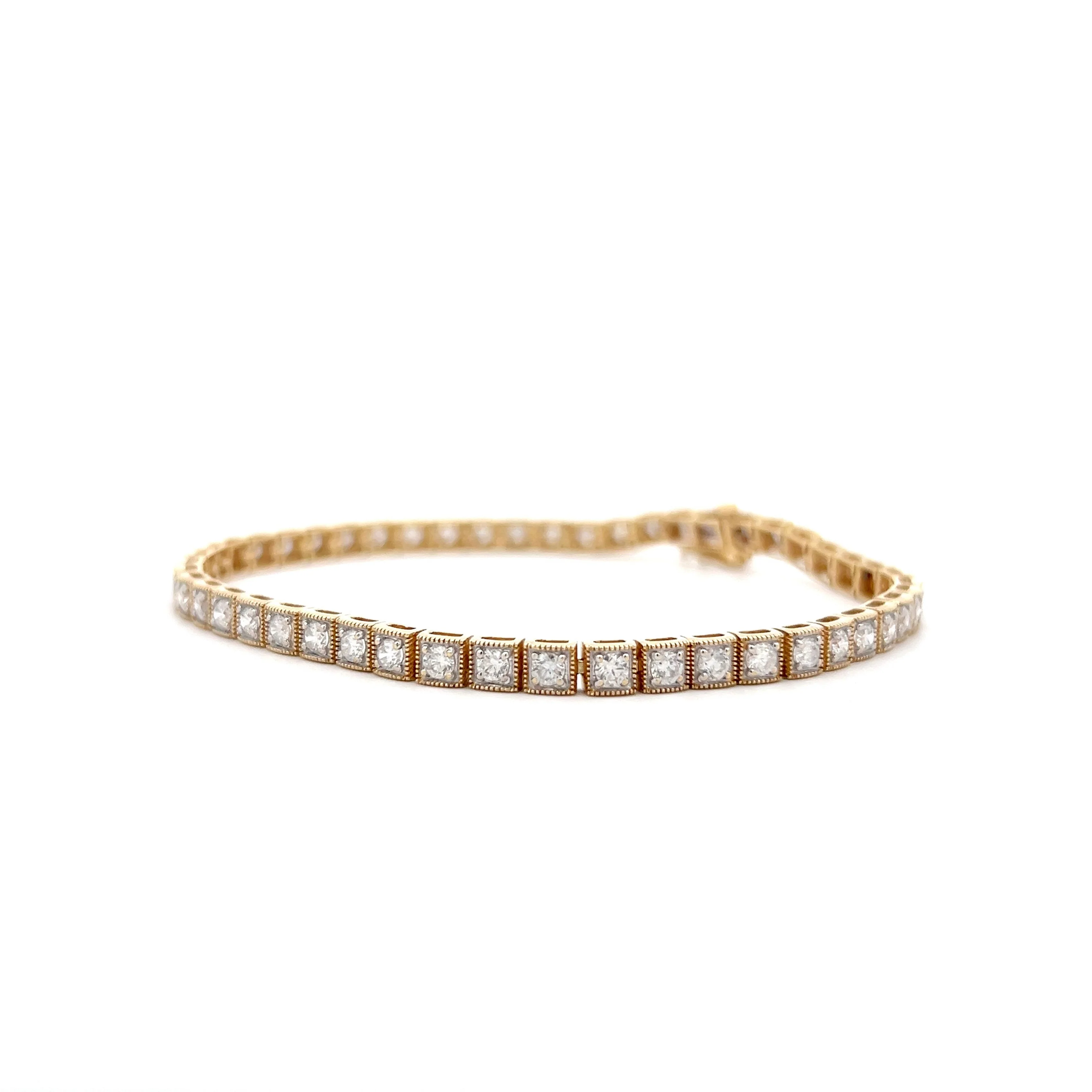 3.92 Brilliant Diamond Bracelet in 14k Yellow Gold - Image 2