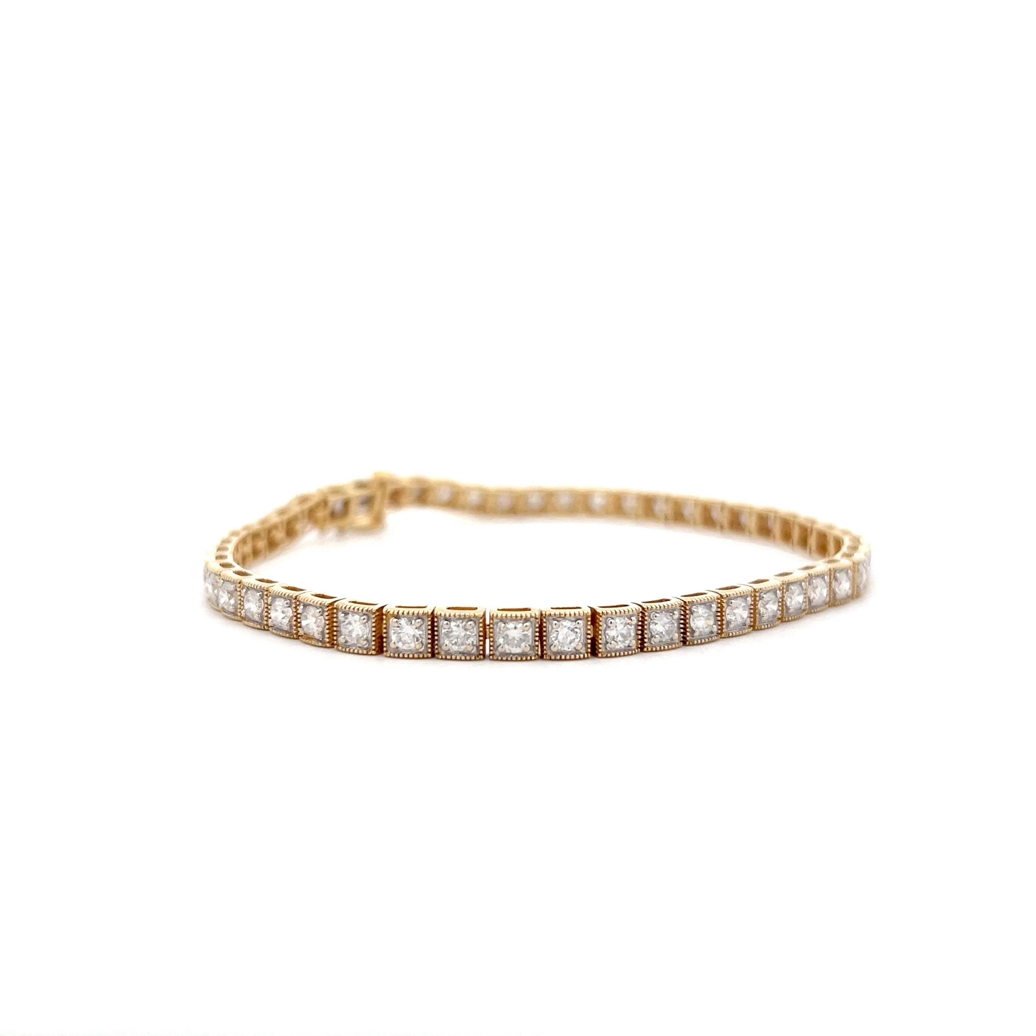 3.92 Brilliant Diamond Bracelet in 14k Yellow Gold - Image 3