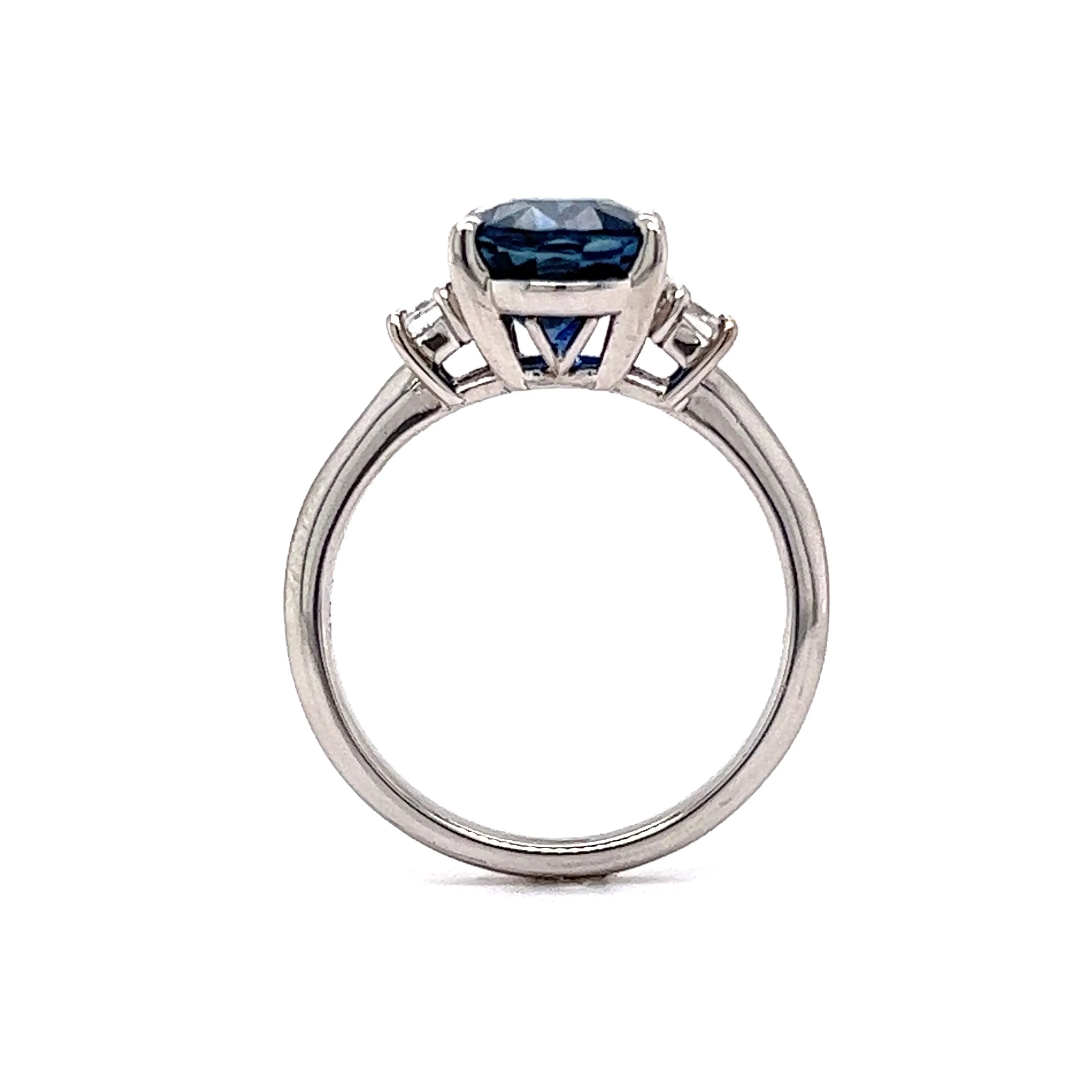 3.99 Thai Sapphire & Diamond Engagement Ring in Platinum - Image 4
