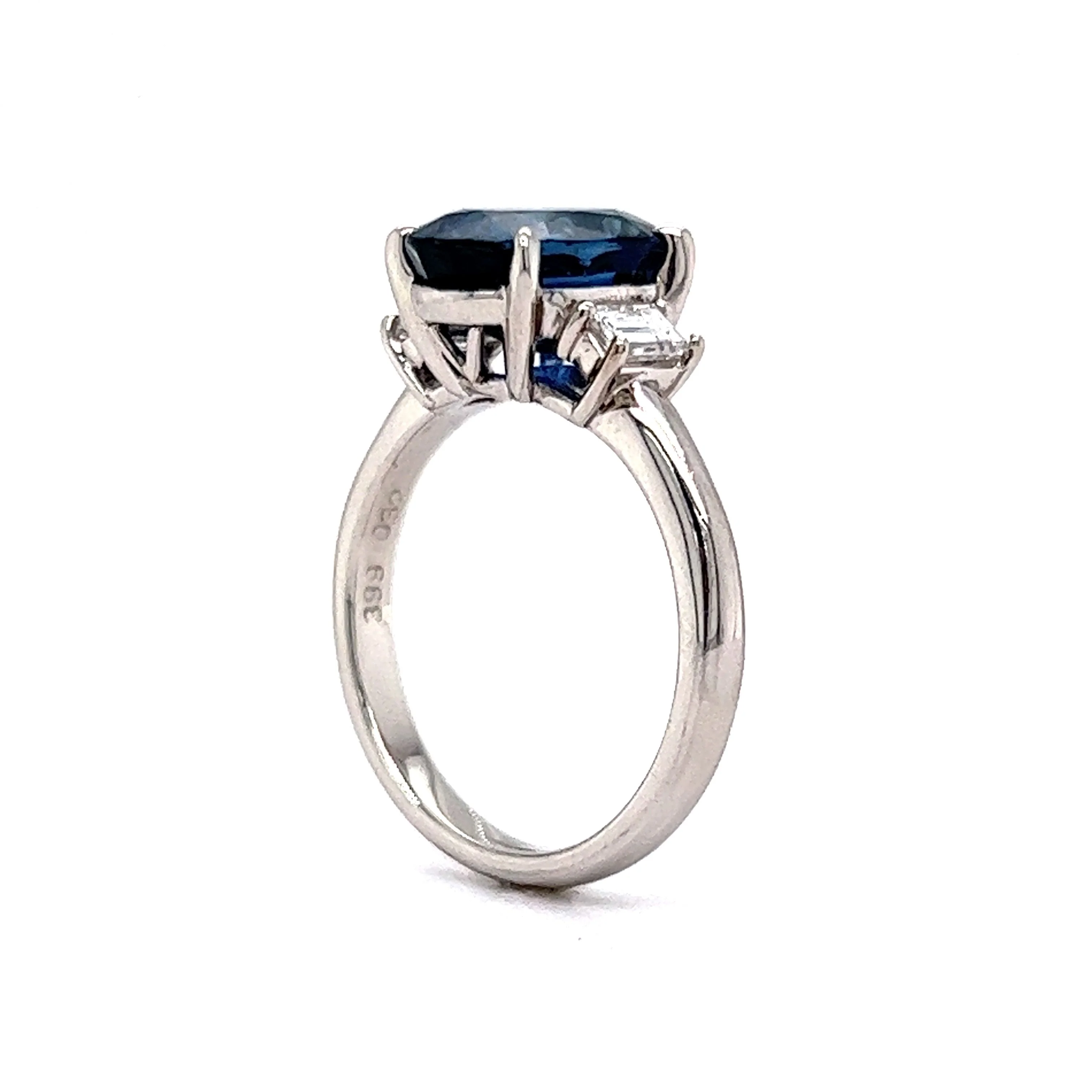 3.99 Thai Sapphire & Diamond Engagement Ring in Platinum - Image 5