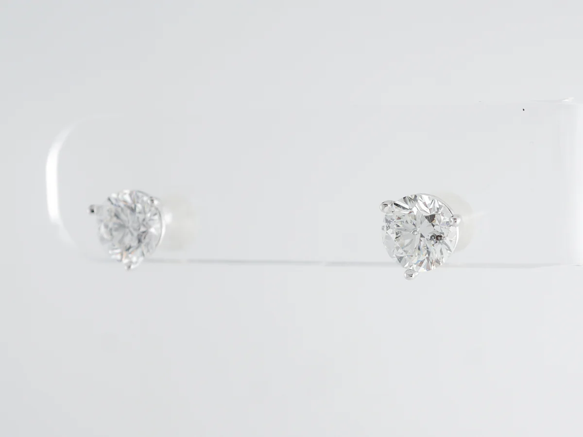 3 Carat Diamond Earring Studs in 14k White Gold - Image 4