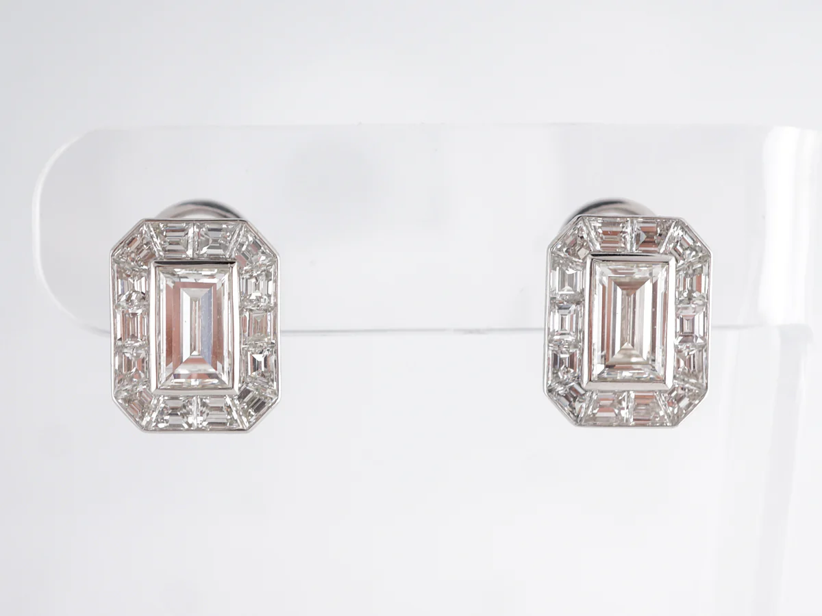 3 Carat Diamond Earrings in Platinum