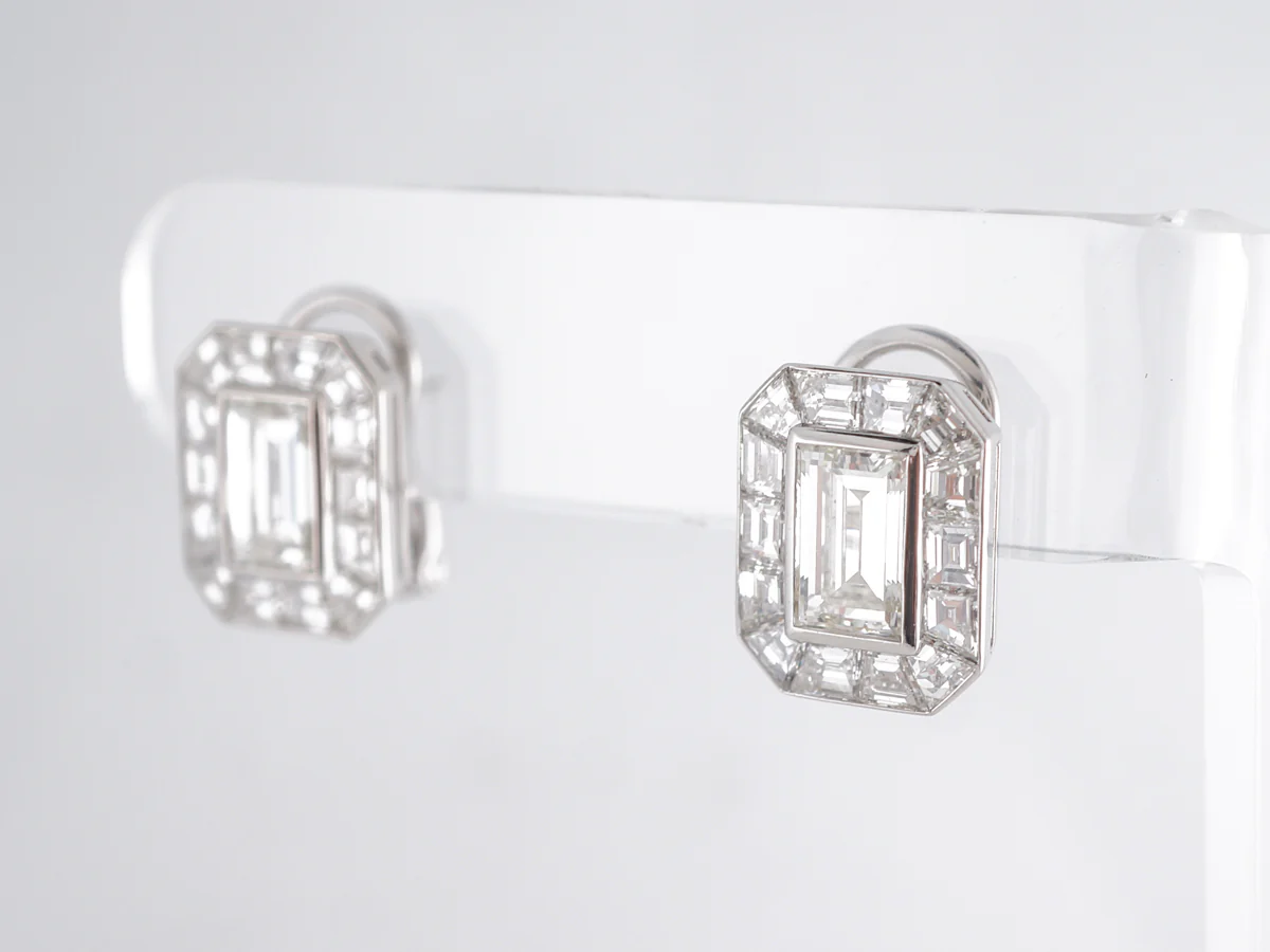 3 Carat Diamond Earrings in Platinum - Image 2