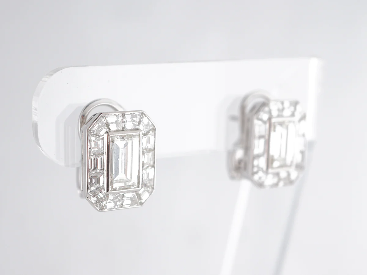 3 Carat Diamond Earrings in Platinum - Image 3