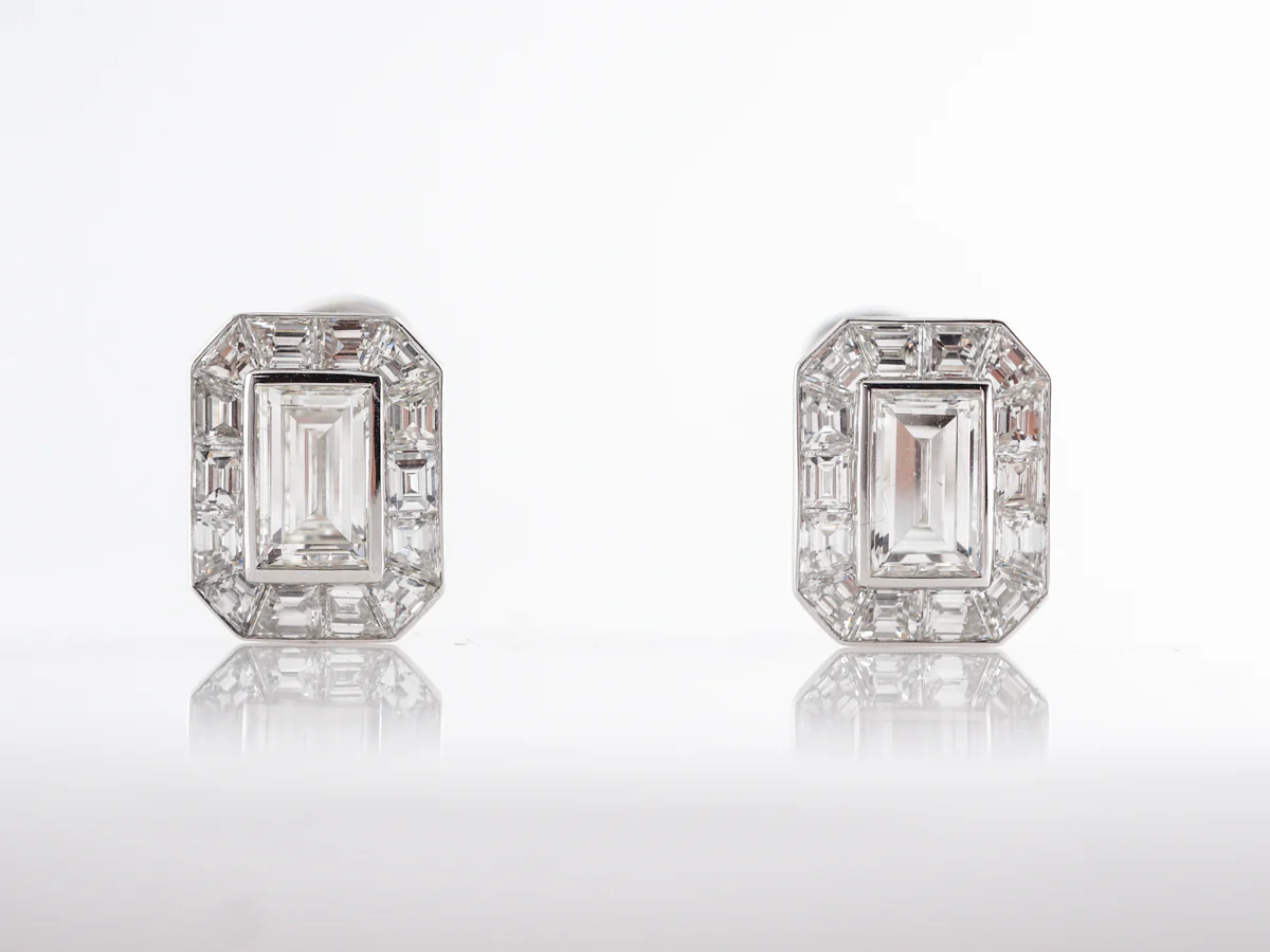 3 Carat Diamond Earrings in Platinum - Image 4