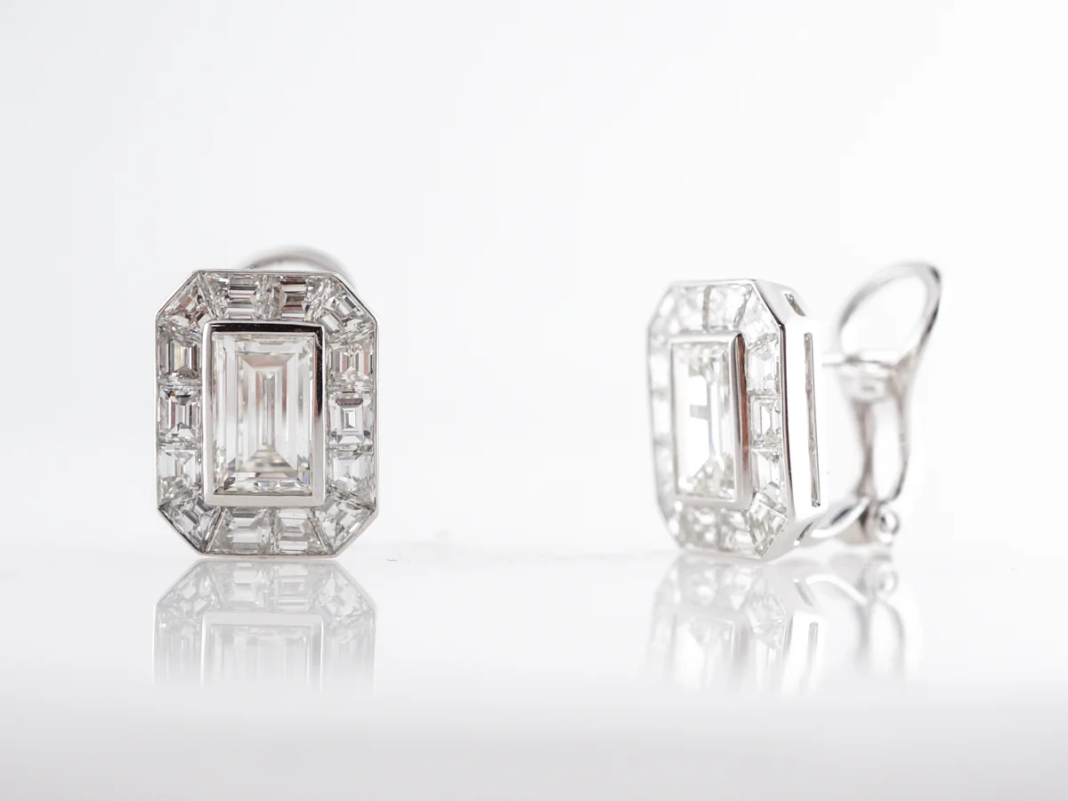 3 Carat Diamond Earrings in Platinum - Image 5