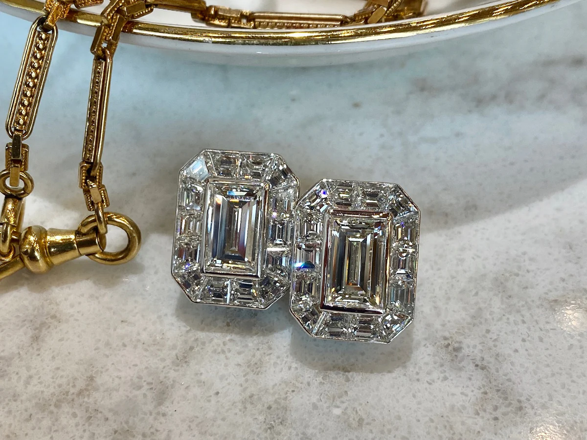 3 Carat Diamond Earrings in Platinum - Image 6